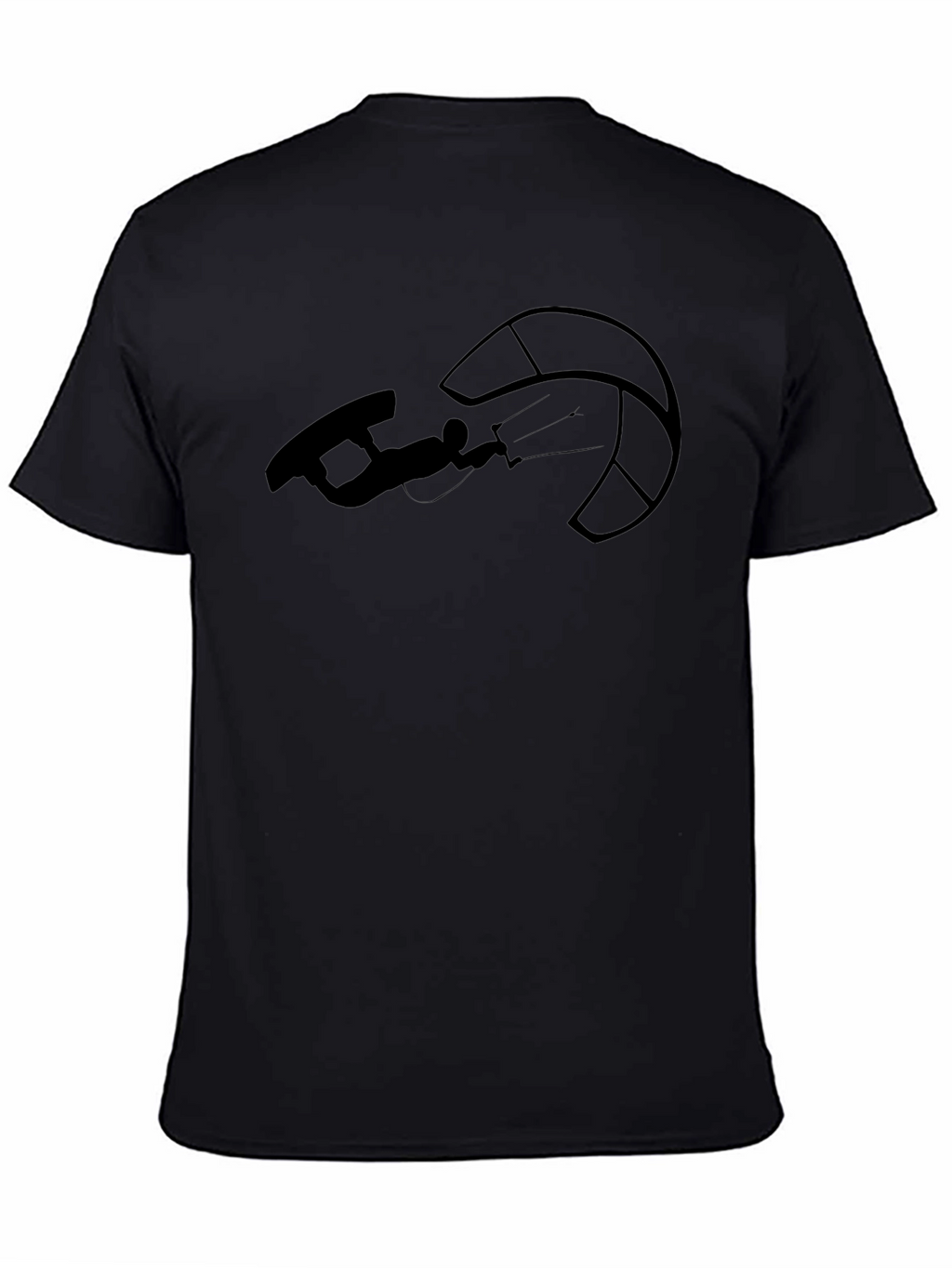Kitesurfing Graphic Tee - Black Cotton