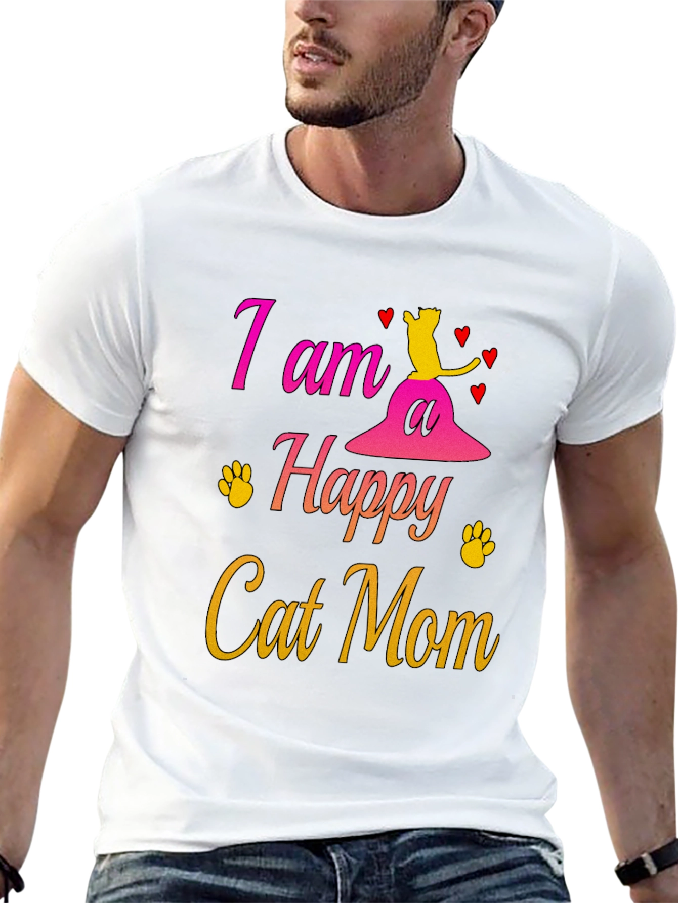 Happy Cat Mom T-Shirt