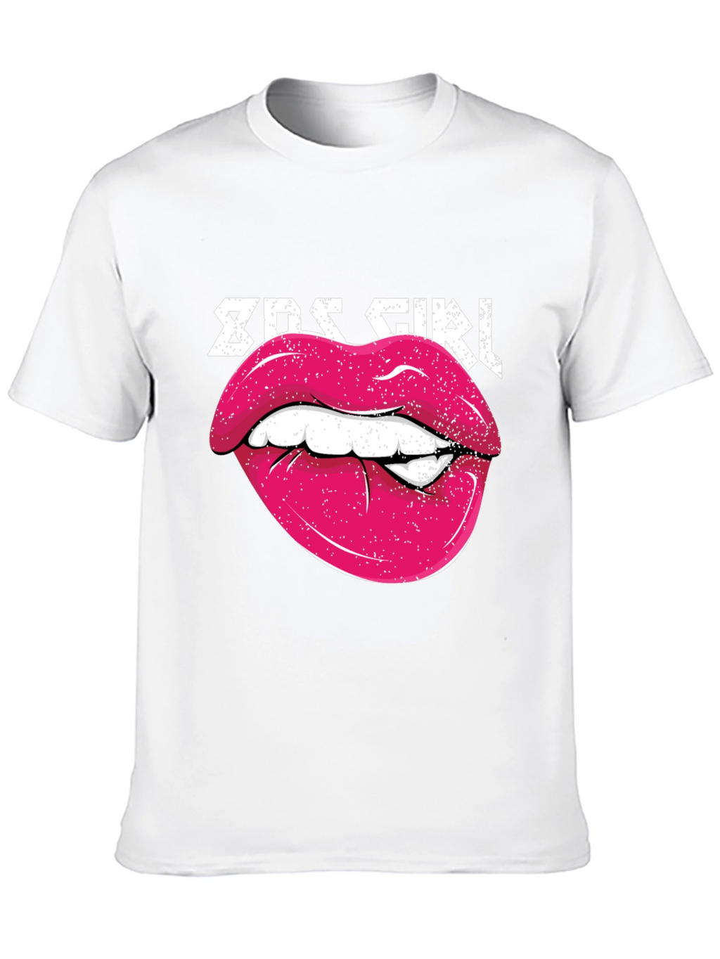 80s Girl Lips Graphic Tee - Retro Style Shirt