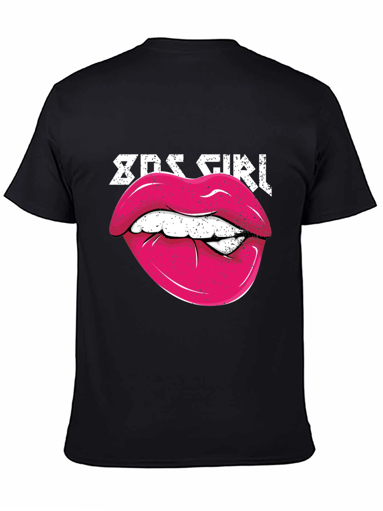 80s Girl Lips Graphic Tee - Retro Style Shirt