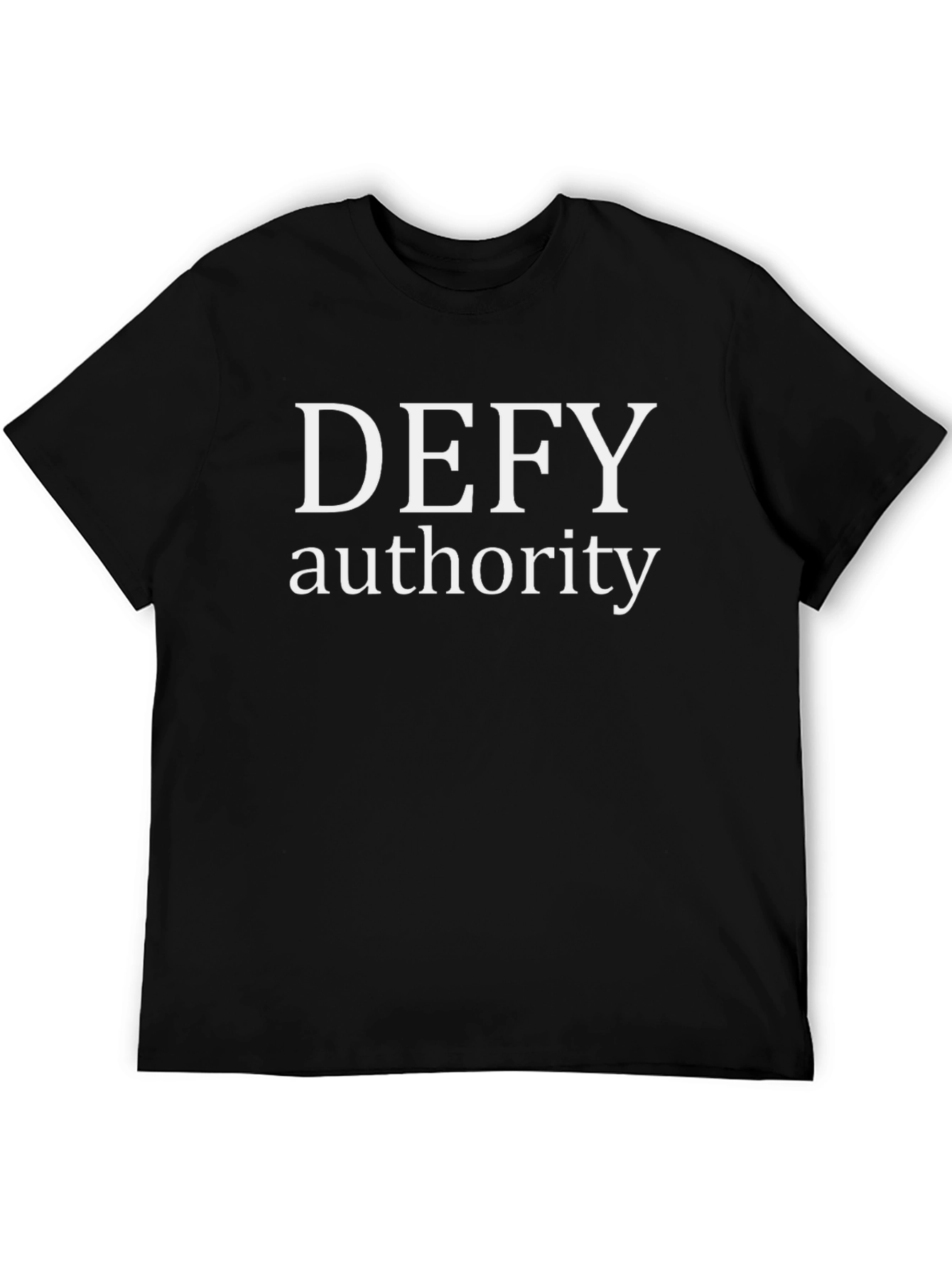 Defy Authority Black Graphic Tee - Bold Statement Shirt