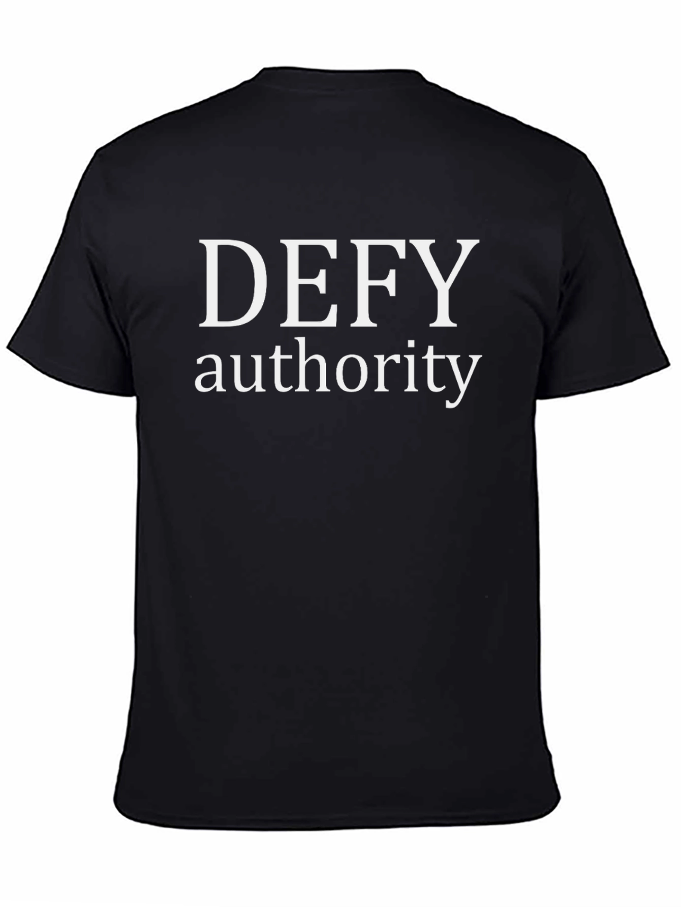 Defy Authority Black Graphic Tee - Bold Statement Shirt