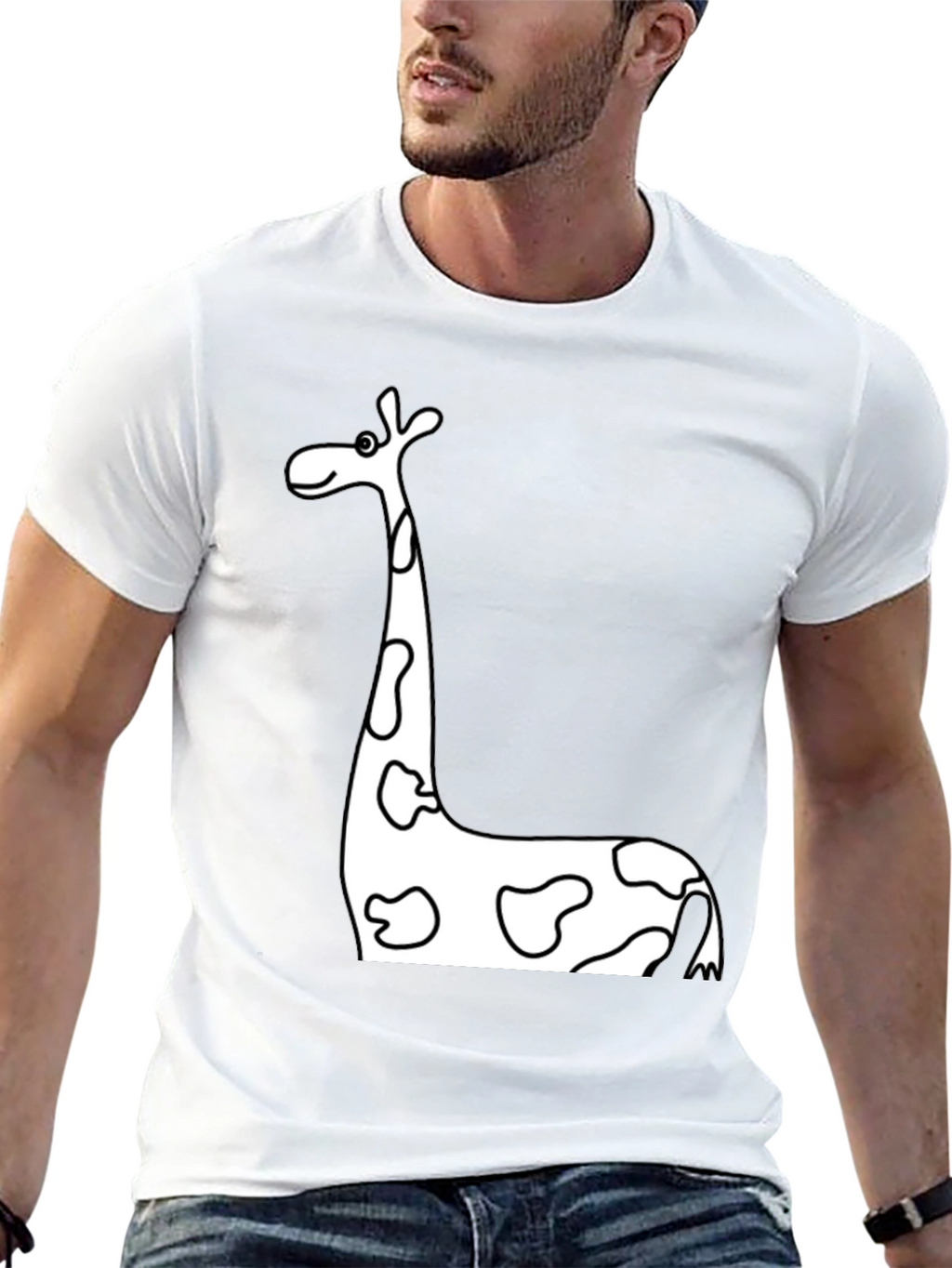 Black Giraffe Print T-Shirt