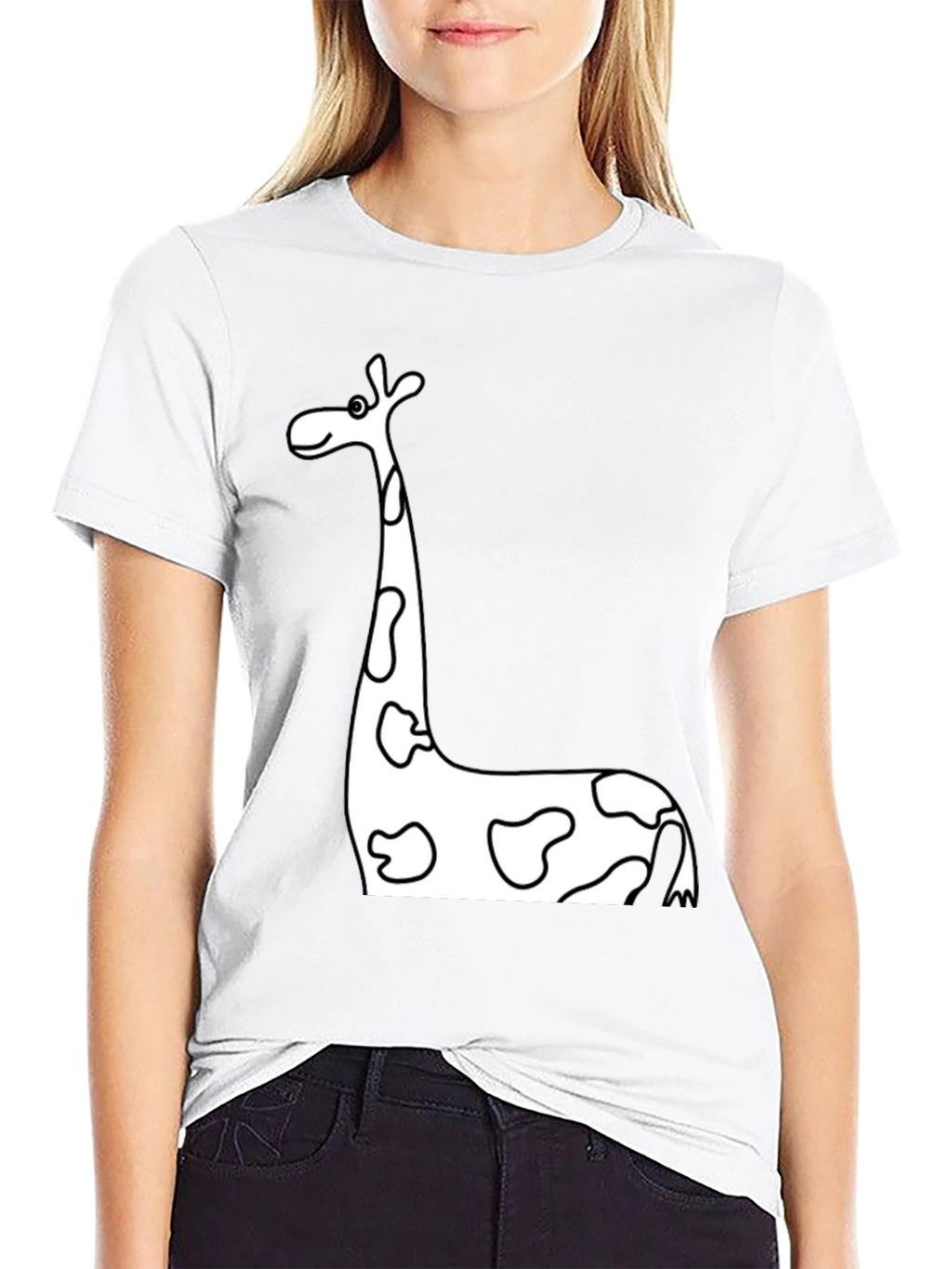 Black Giraffe Print T-Shirt