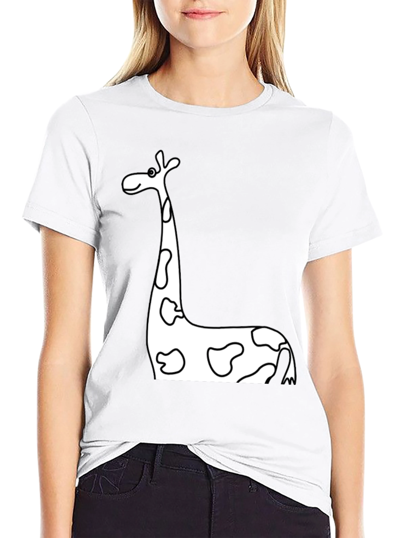 Black Giraffe Print T-Shirt