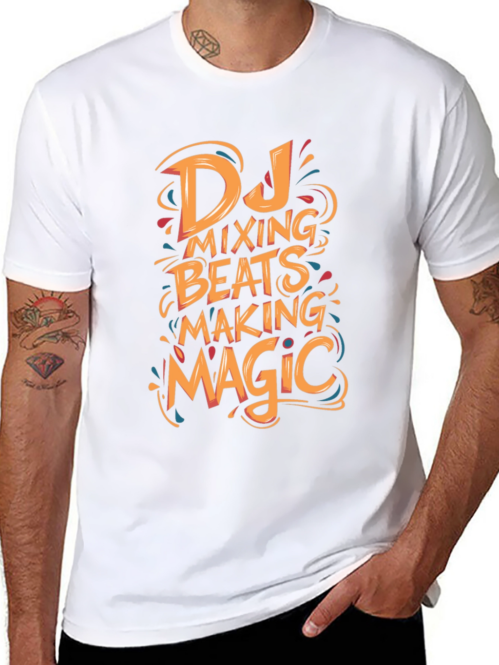 DJ Mixing Beats Making Magic Graphic T-Shirt