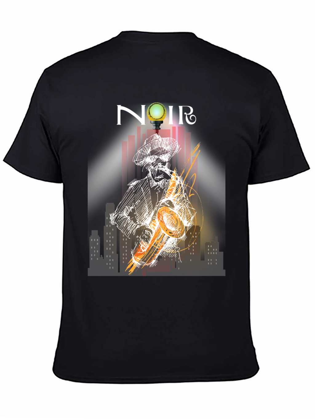 Noir Saxophone Graphic Tee - Cool Musician T-Shirt
