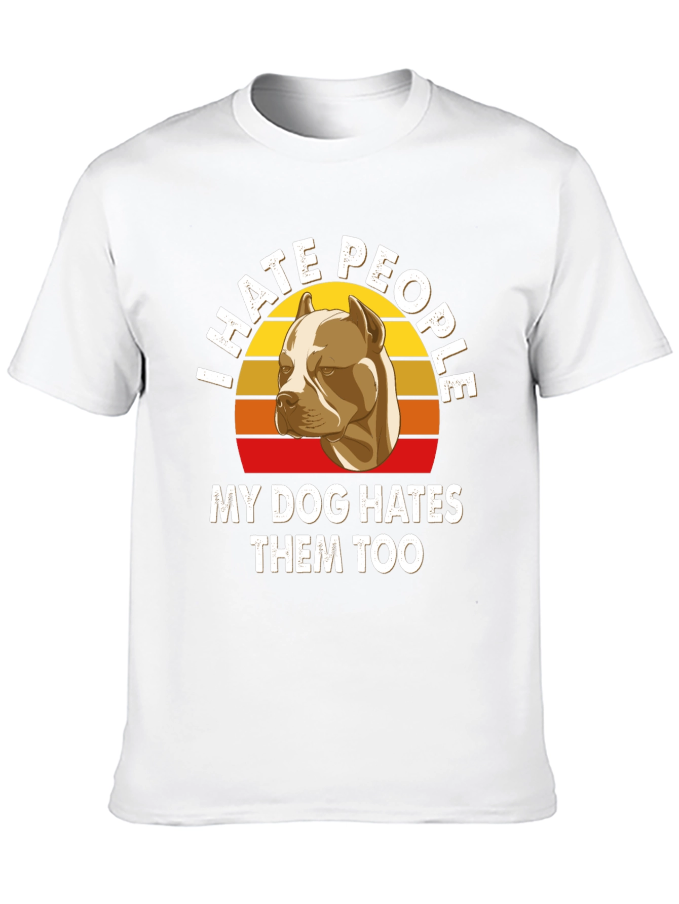 I Hate People Pitbull T-Shirt Funny Dog Lover Tee