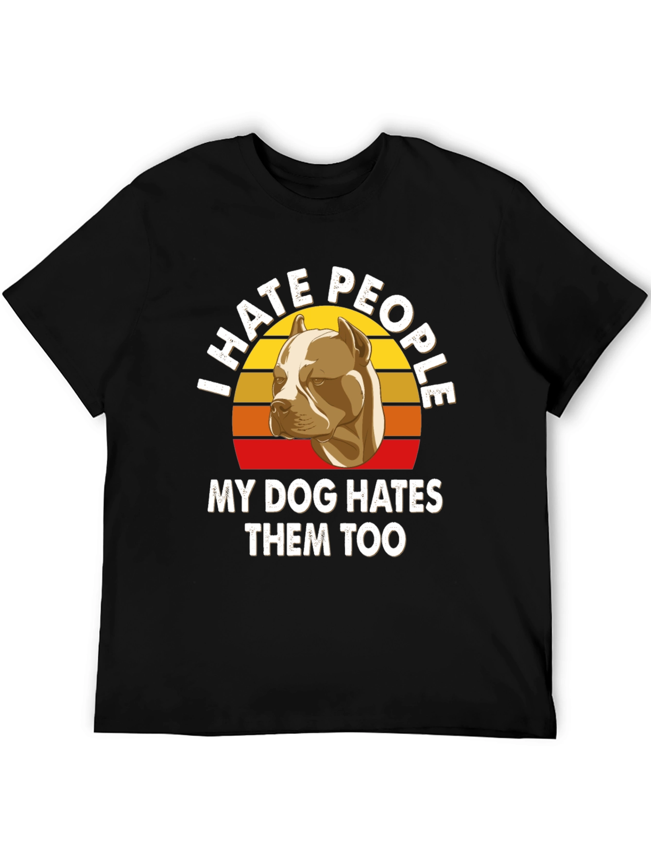 I Hate People Pitbull T-Shirt Funny Dog Lover Tee