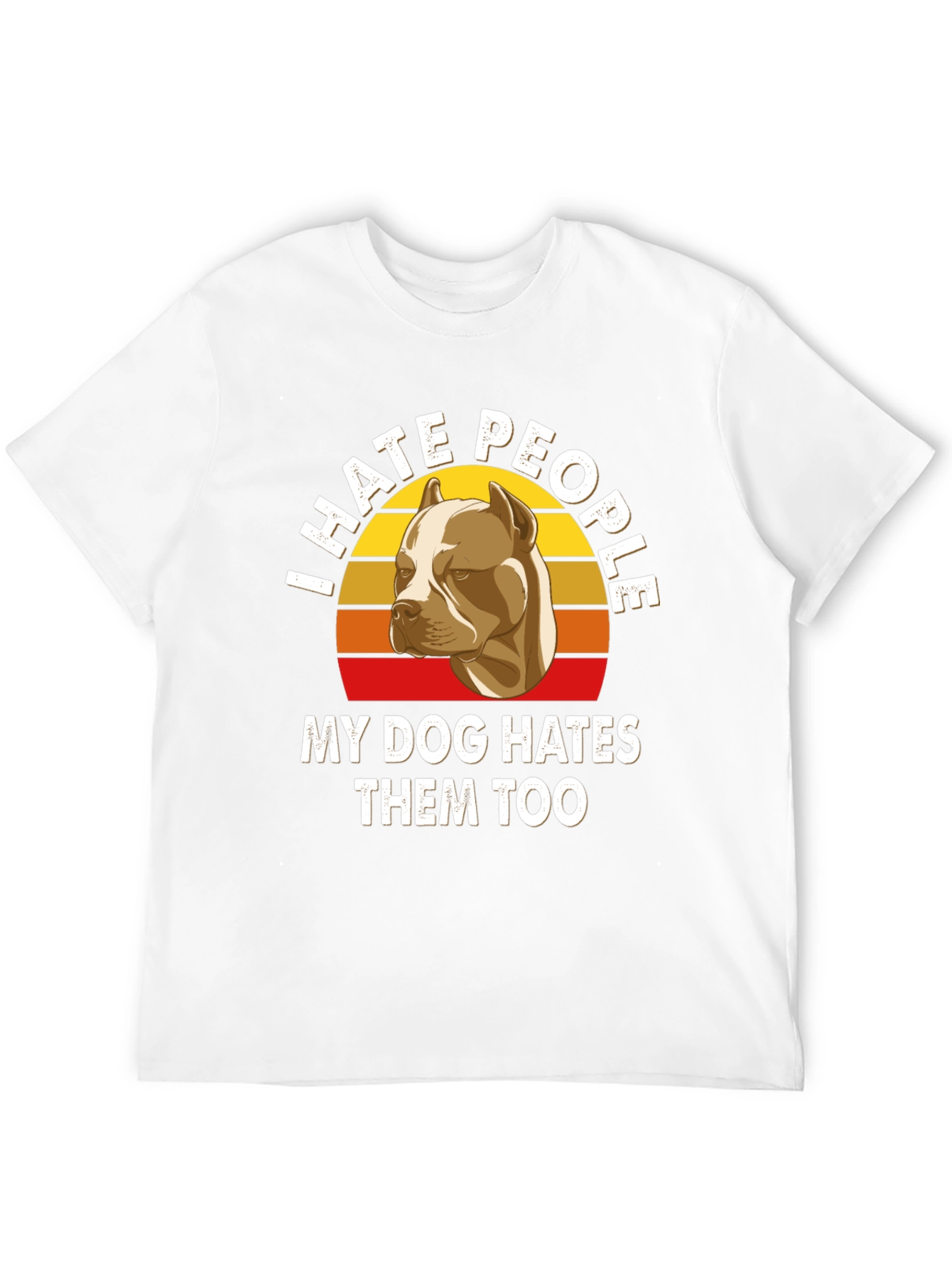 I Hate People Pitbull T-Shirt Funny Dog Lover Tee
