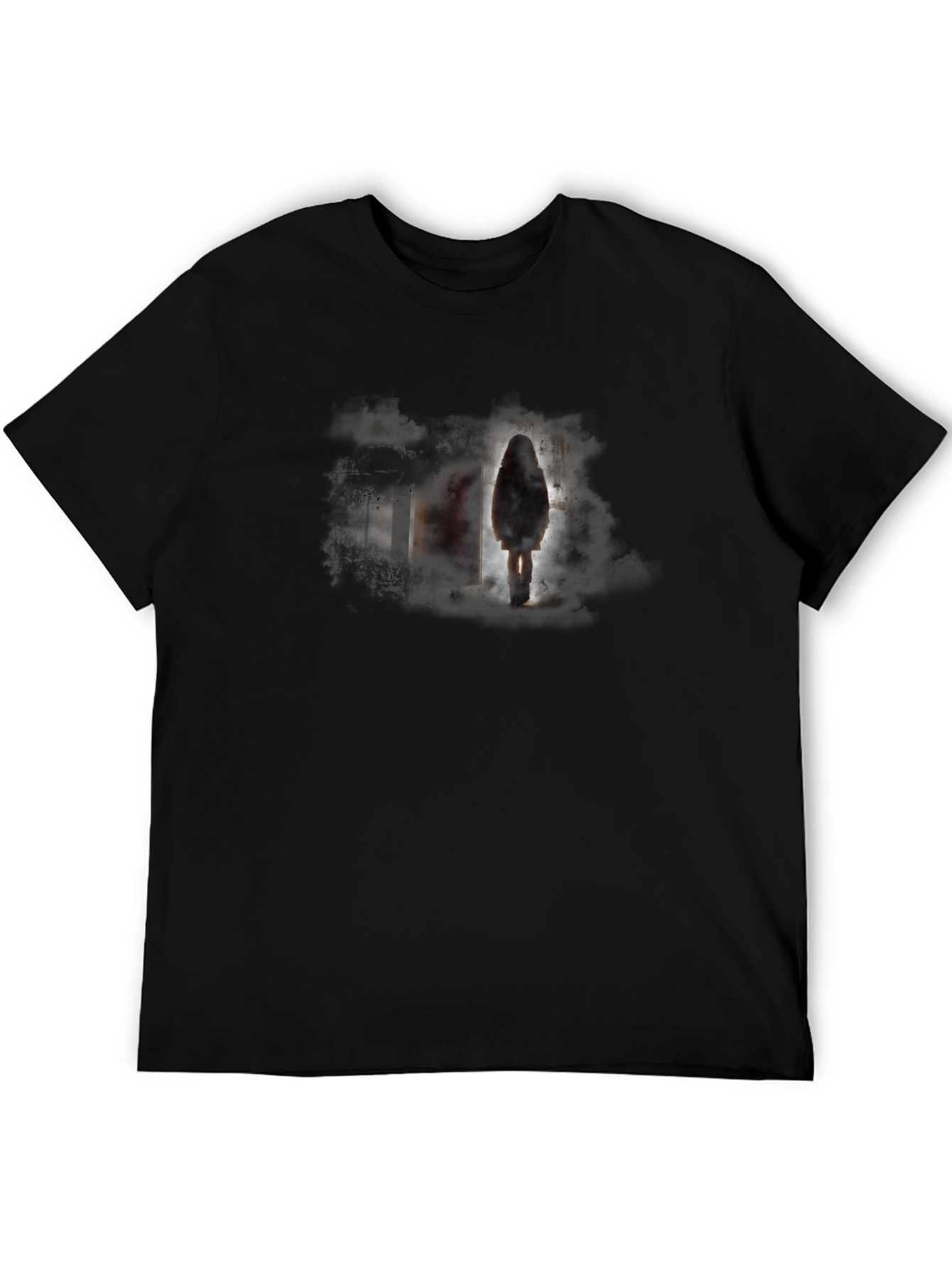 Eerie Figure Graphic Black T-Shirt