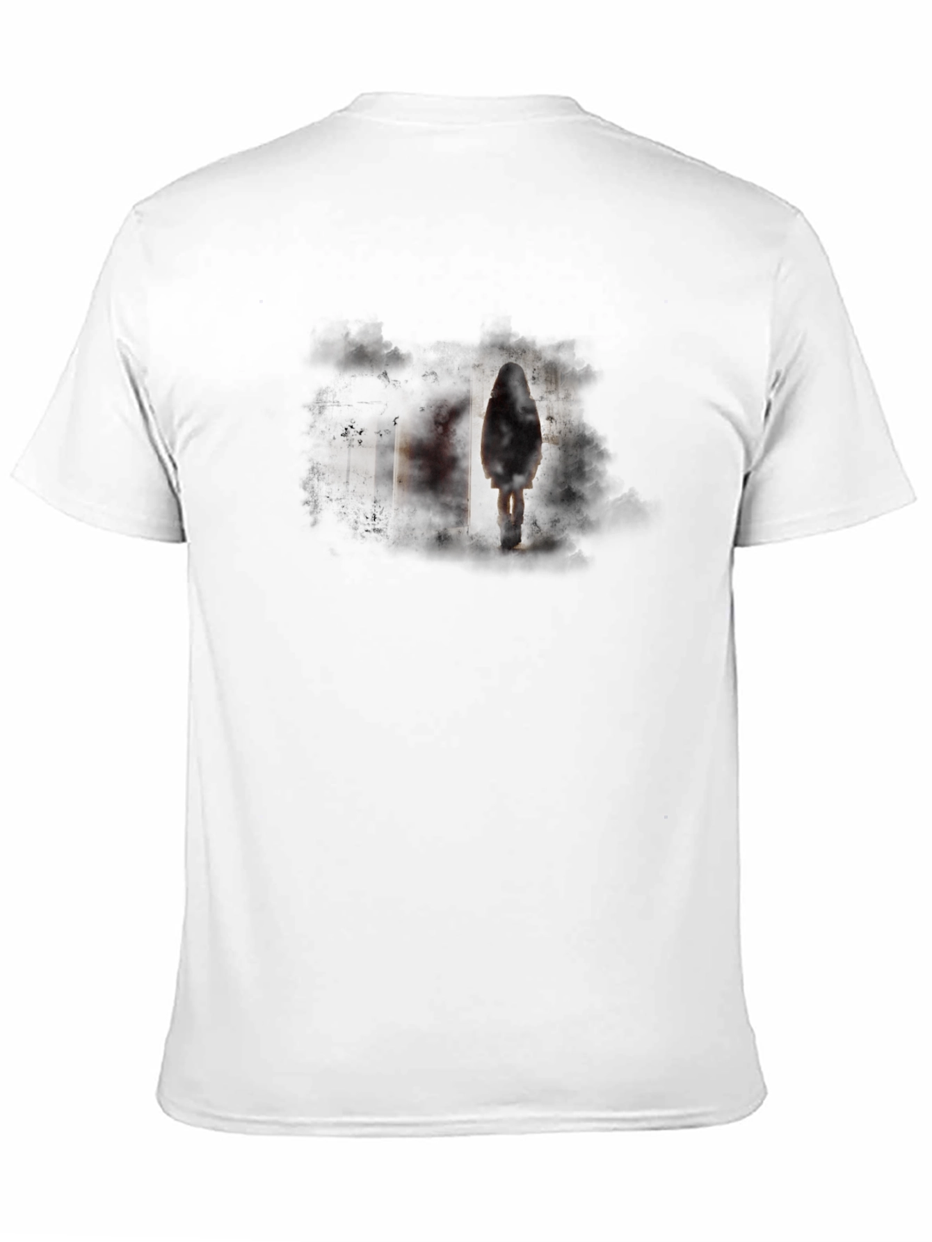 Eerie Figure Graphic Black T-Shirt