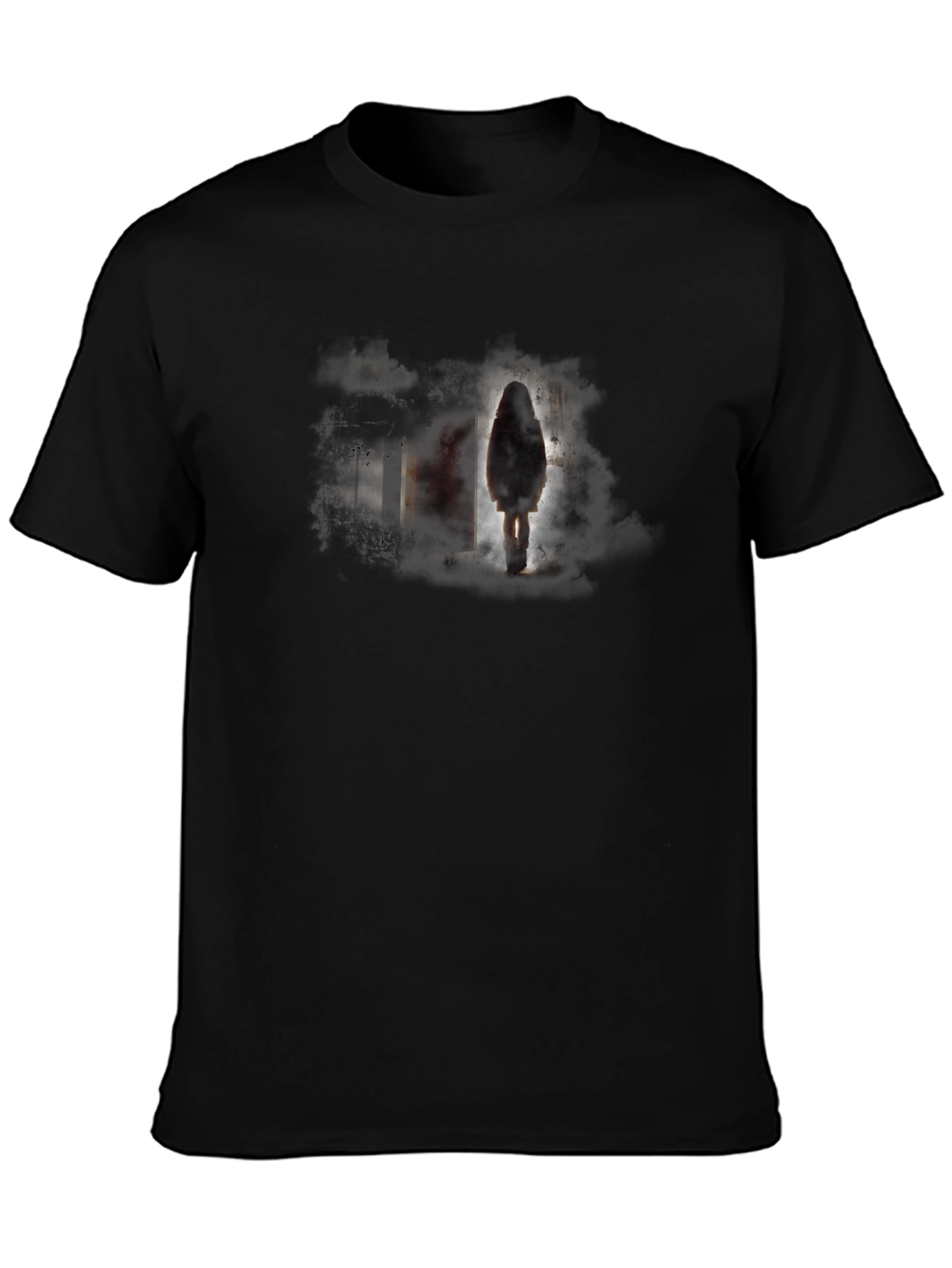Eerie Figure Graphic Black T-Shirt