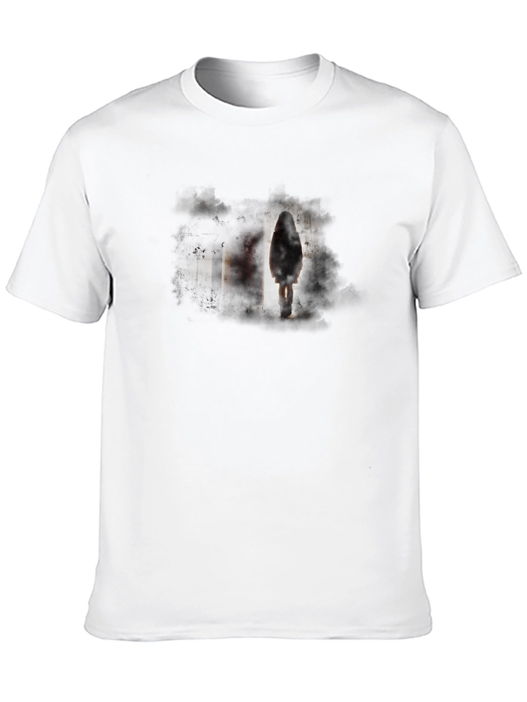 Eerie Figure Graphic Black T-Shirt