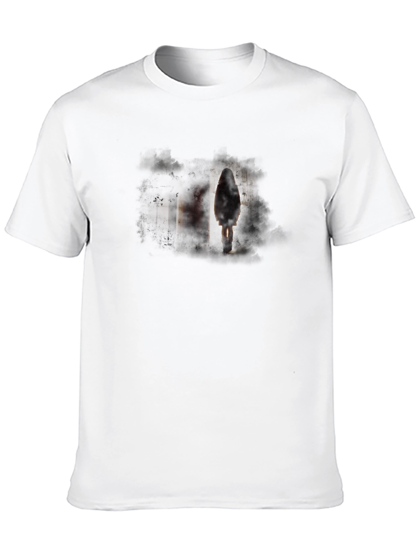 Eerie Figure Graphic Black T-Shirt