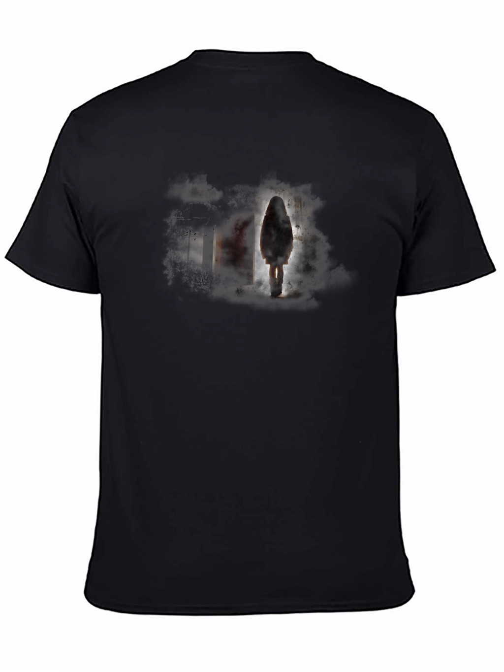 Eerie Figure Graphic Black T-Shirt