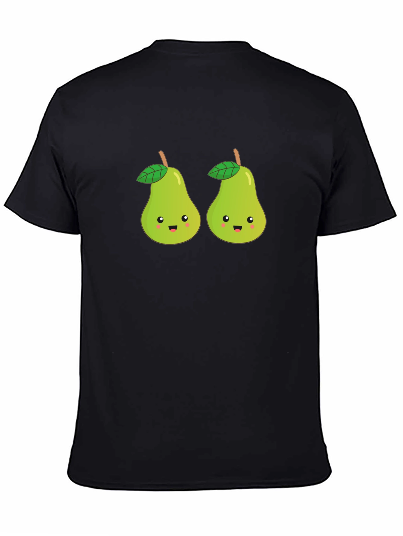 Cute Pear Couple Black T-Shirt