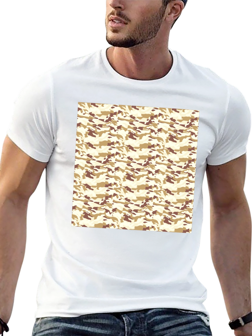 Camo Pattern Black T-Shirt