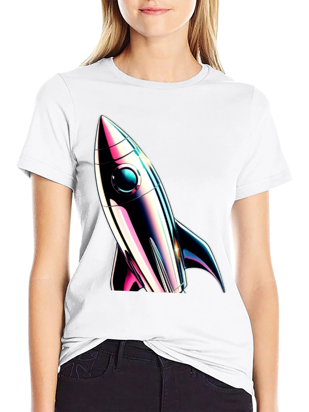 Retro Rocket Graphic Tee - Space Adventure Style