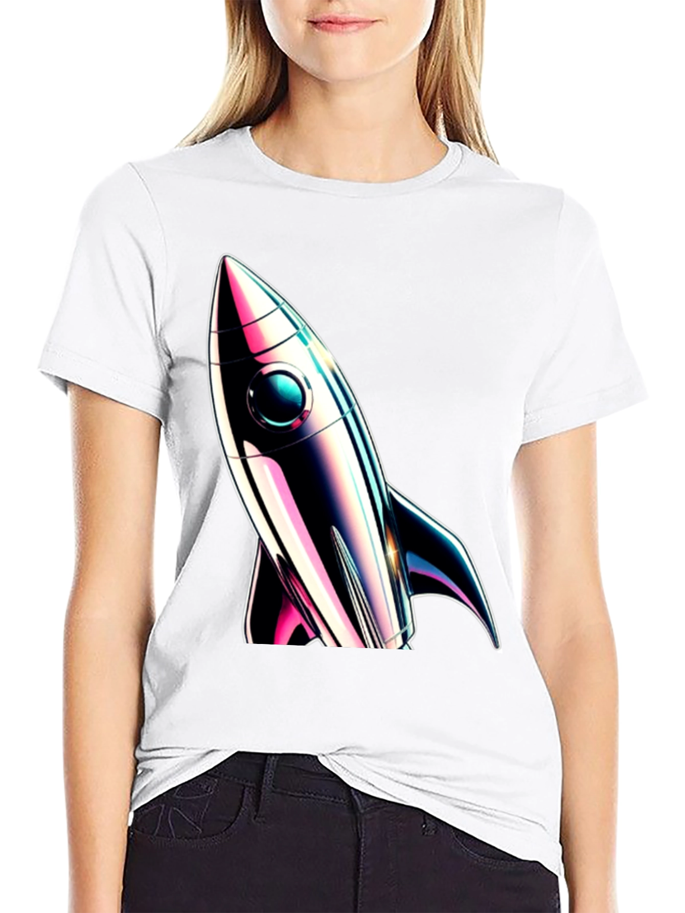 Retro Rocket Graphic Tee - Space Adventure Style