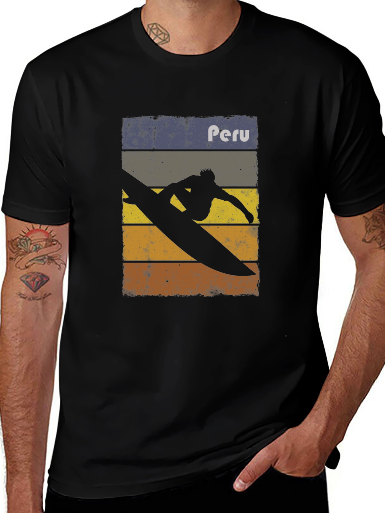 Vintage Peru Surfer Graphic Tee
