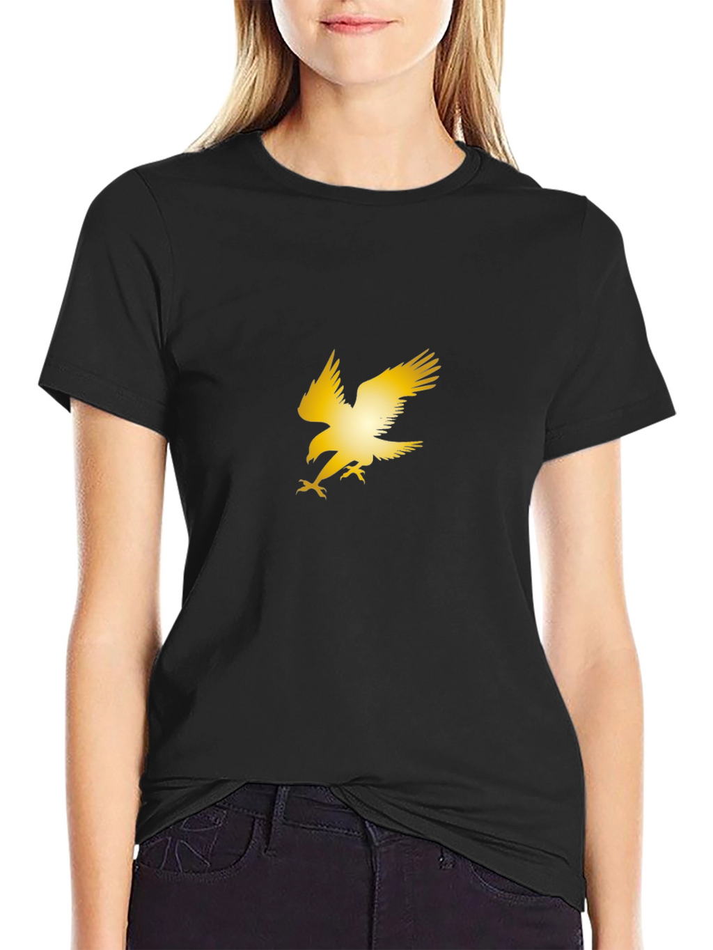 Golden Eagle Graphic Black T-Shirt