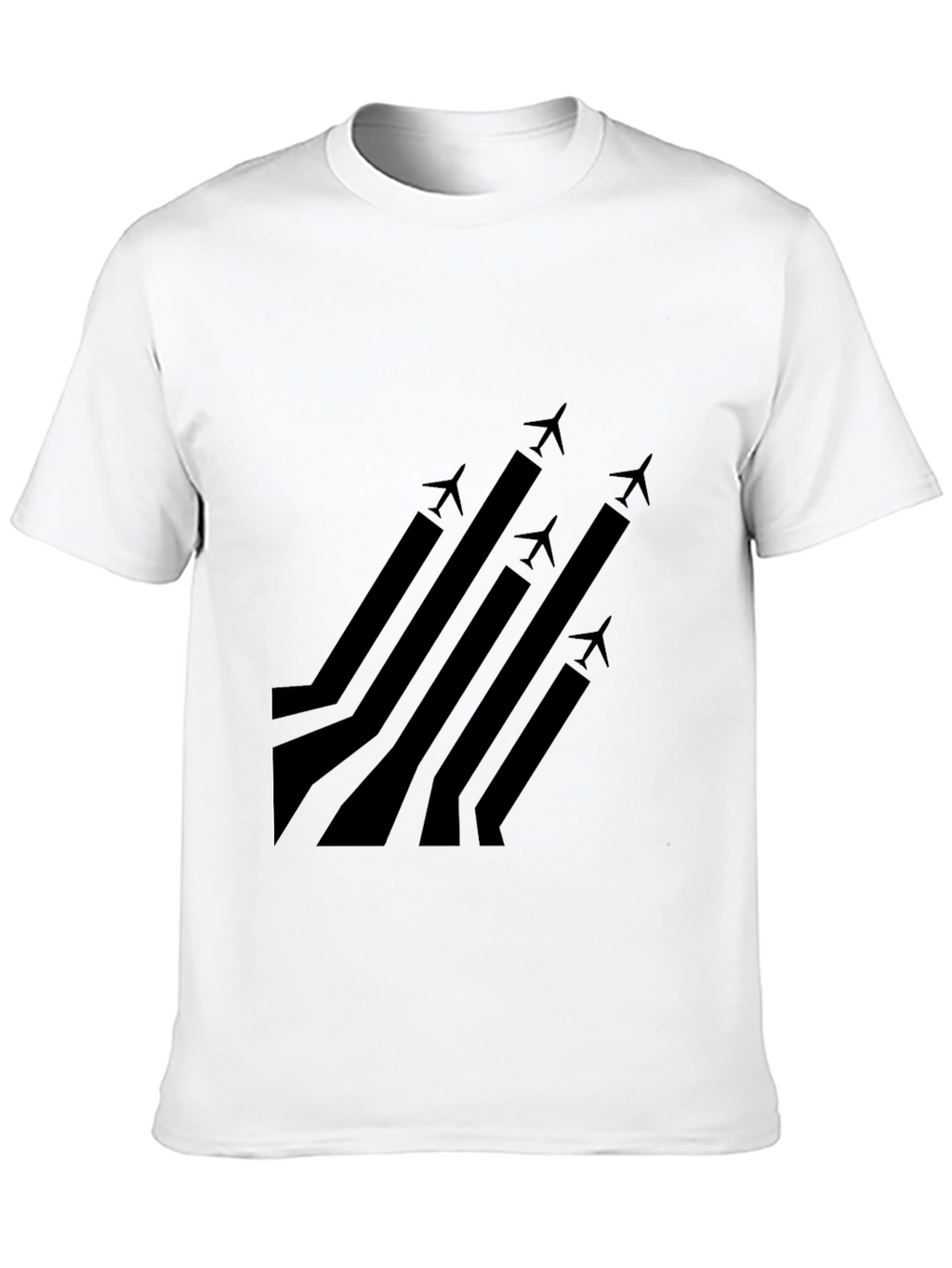 Stylish Black Airplane Graphic T-Shirt