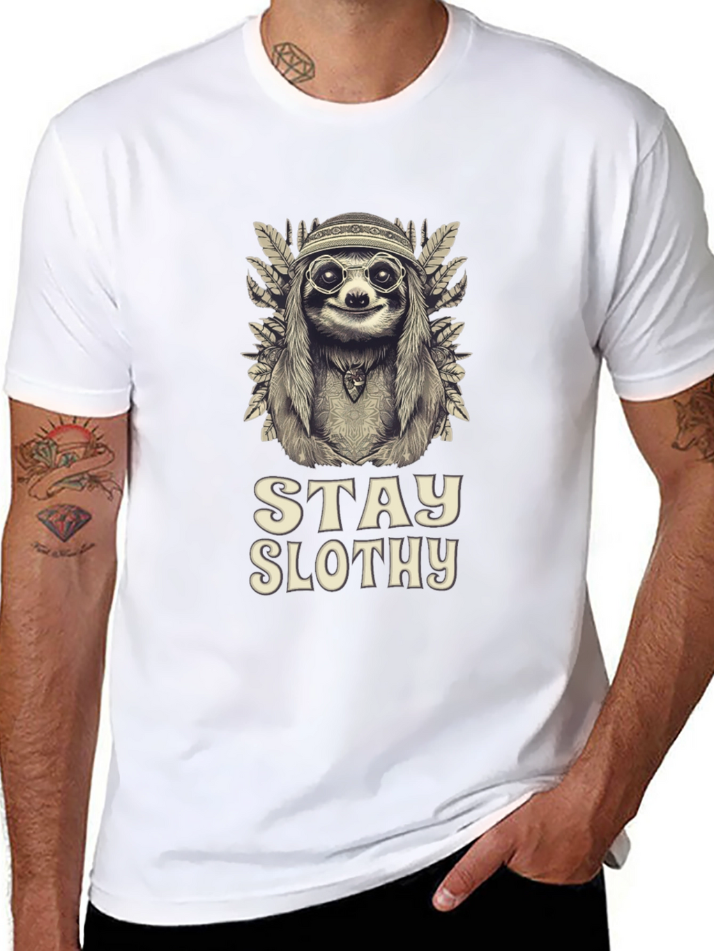 Stay Slothy Graphic Tee - Hippie Sloth