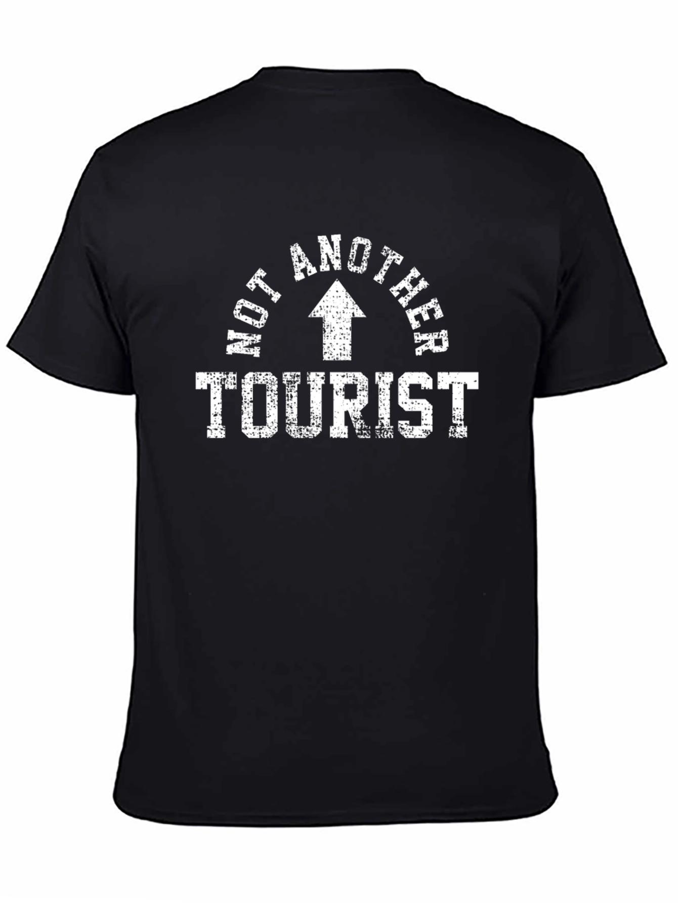 Not Another Tourist Black T-Shirt with Arrow Graphic