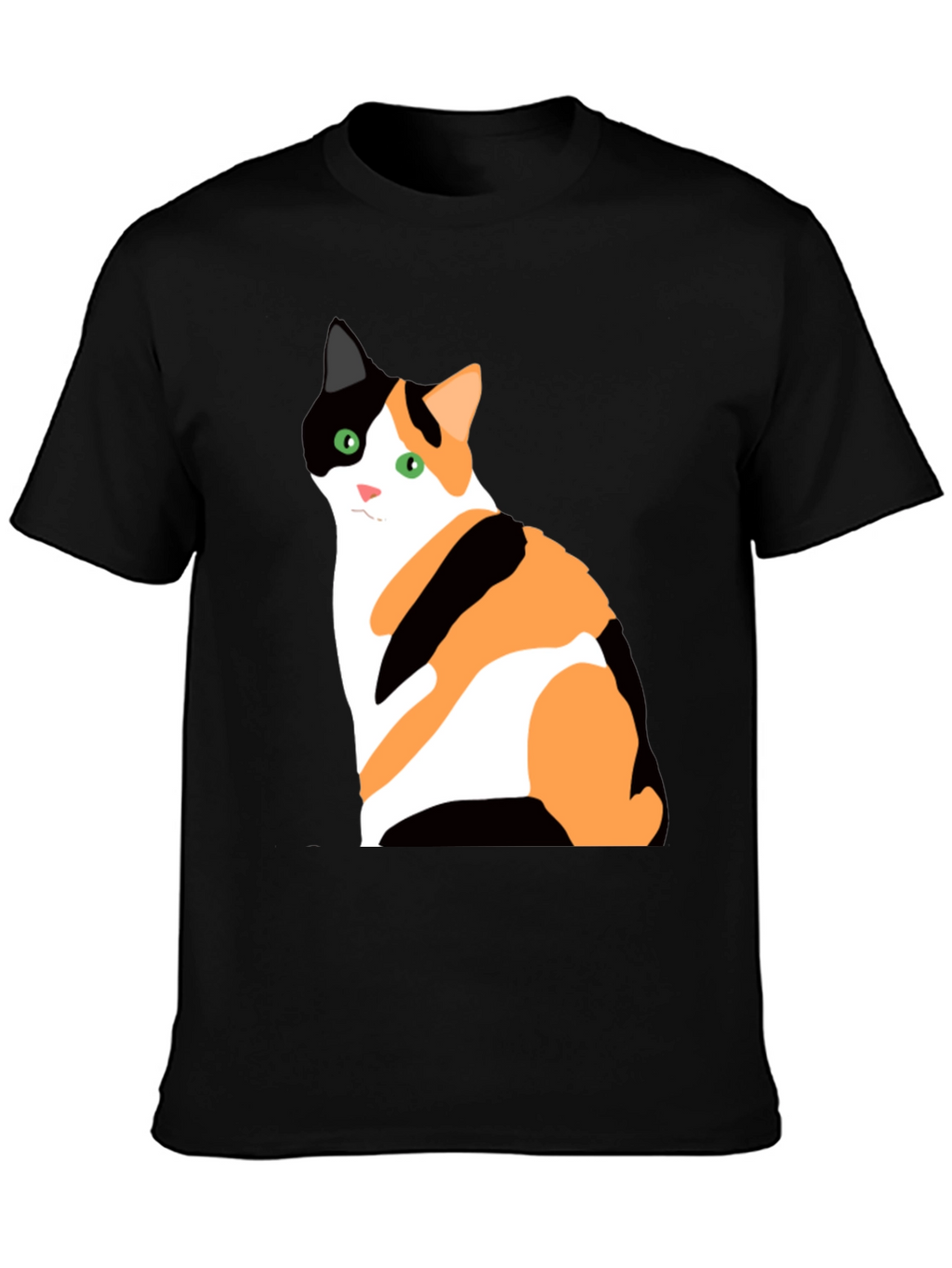 Calico Cat Graphic T-Shirt - Unisex Black Tee