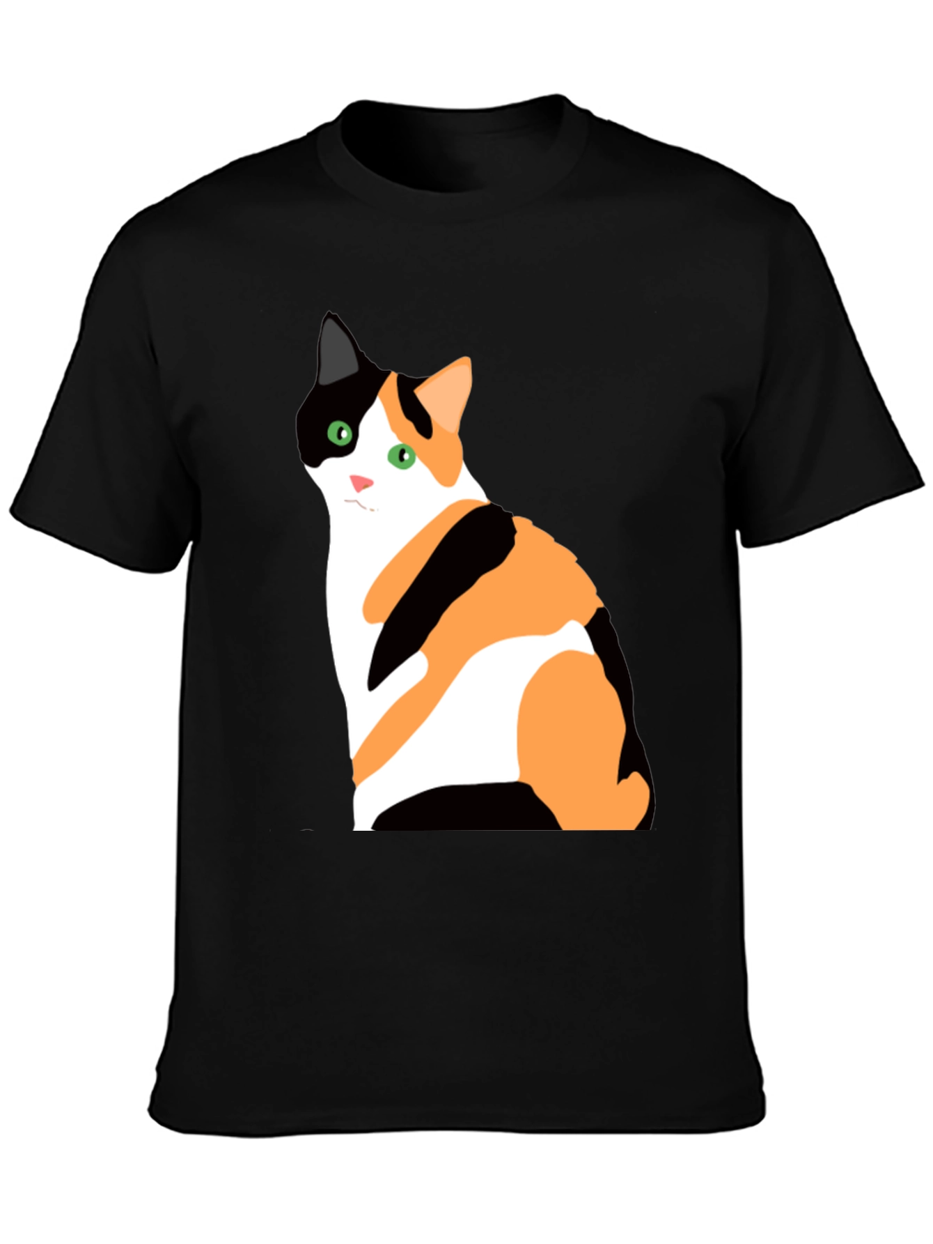 Calico Cat Graphic T-Shirt - Unisex Black Tee