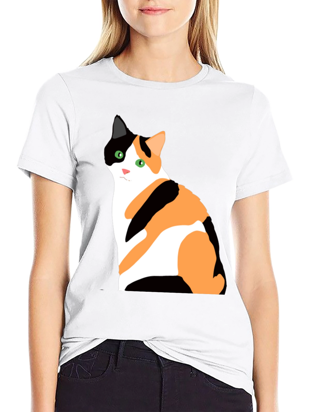 Calico Cat Graphic T-Shirt - Unisex Black Tee