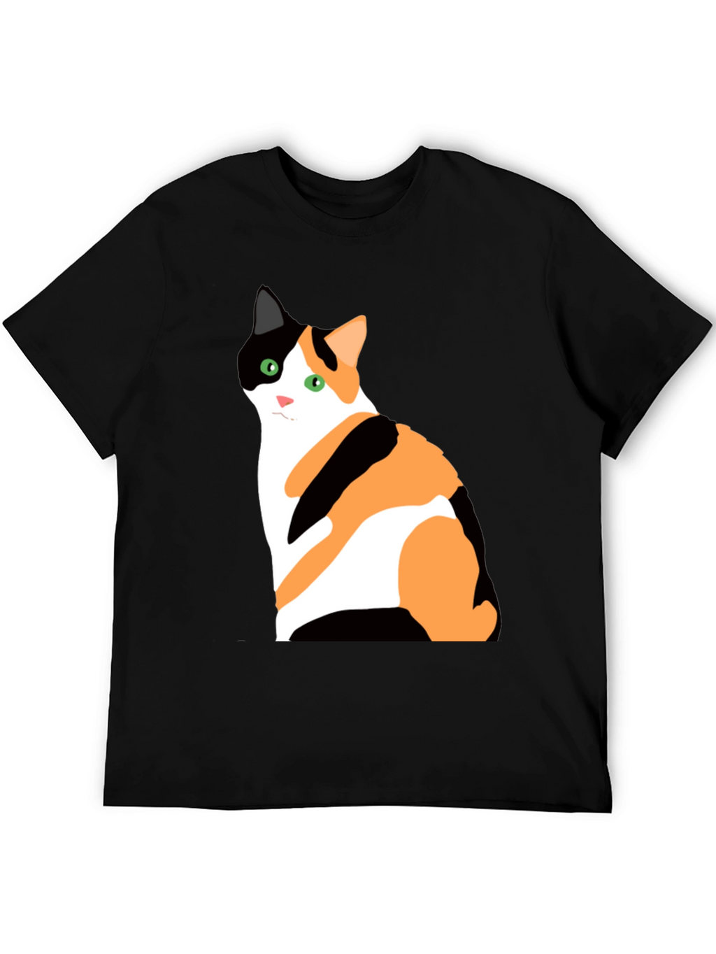 Calico Cat Graphic T-Shirt - Unisex Black Tee