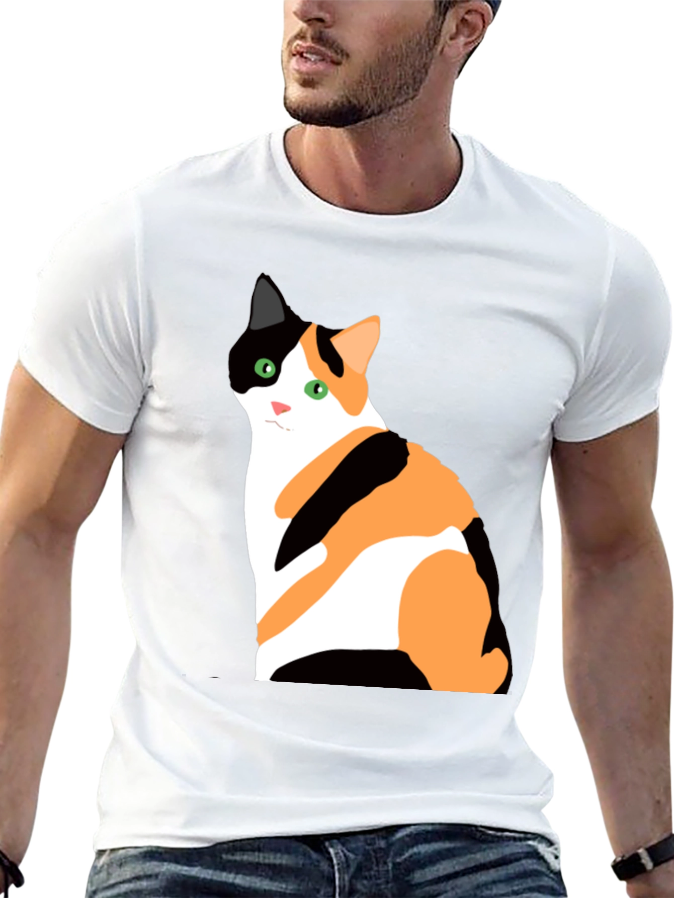 Calico Cat Graphic T-Shirt - Unisex Black Tee
