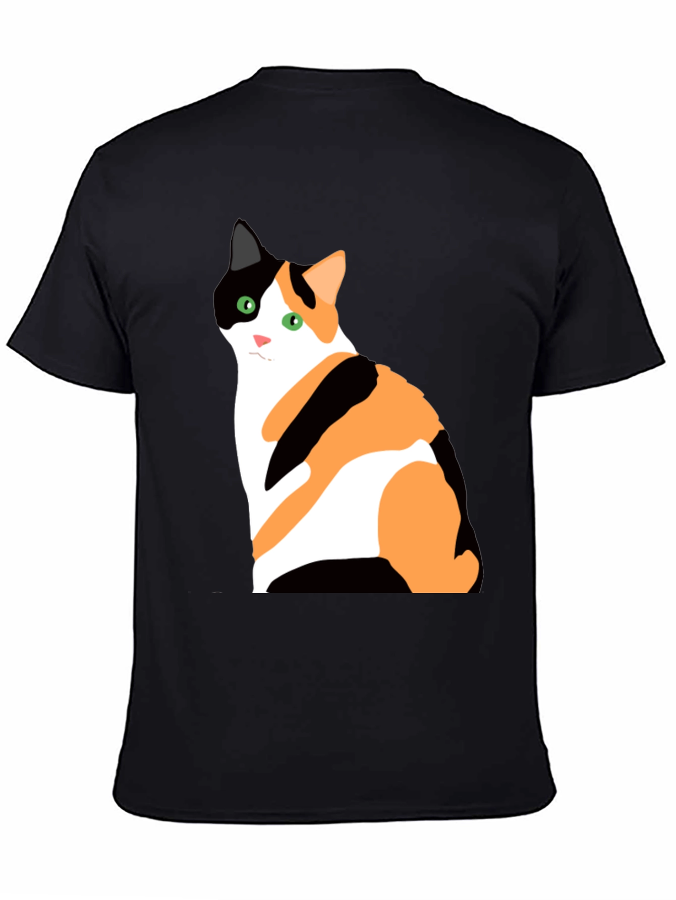 Calico Cat Graphic T-Shirt - Unisex Black Tee