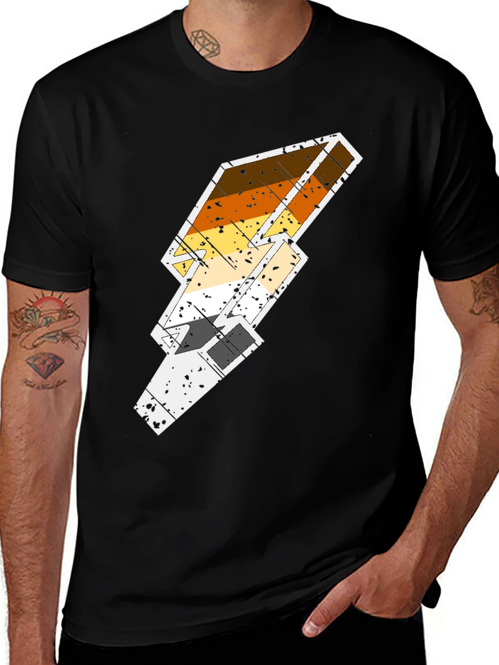 Bear Pride Lightning Bolt T-Shirt - Black