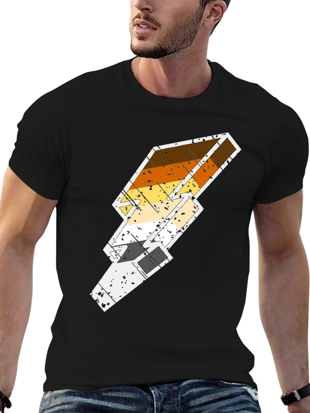 Bear Pride Lightning Bolt T-Shirt - Black