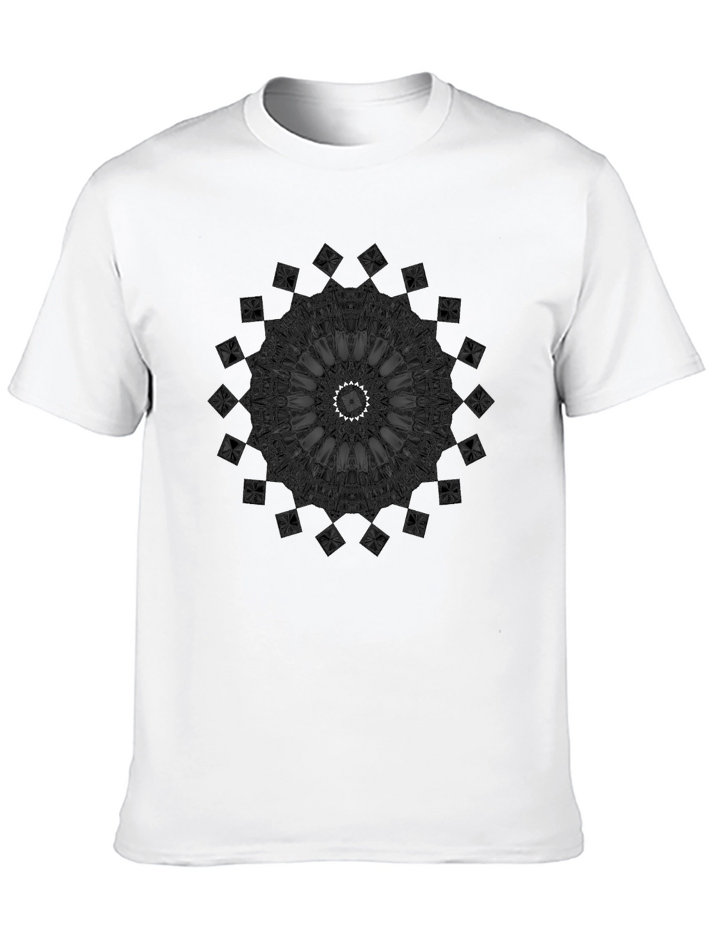 Dark Mandala Graphic Print Black T-Shirt