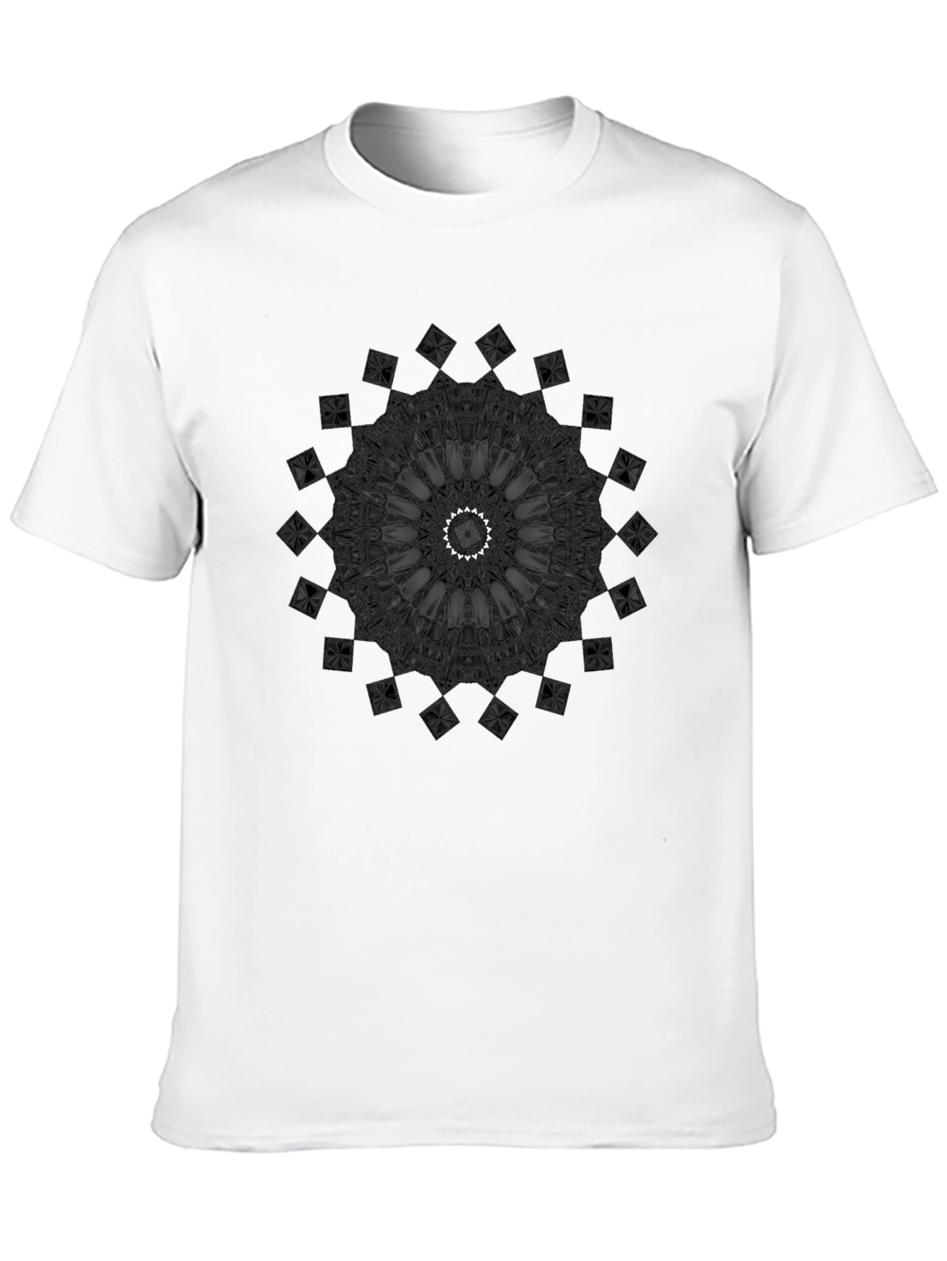 Dark Mandala Graphic Print Black T-Shirt