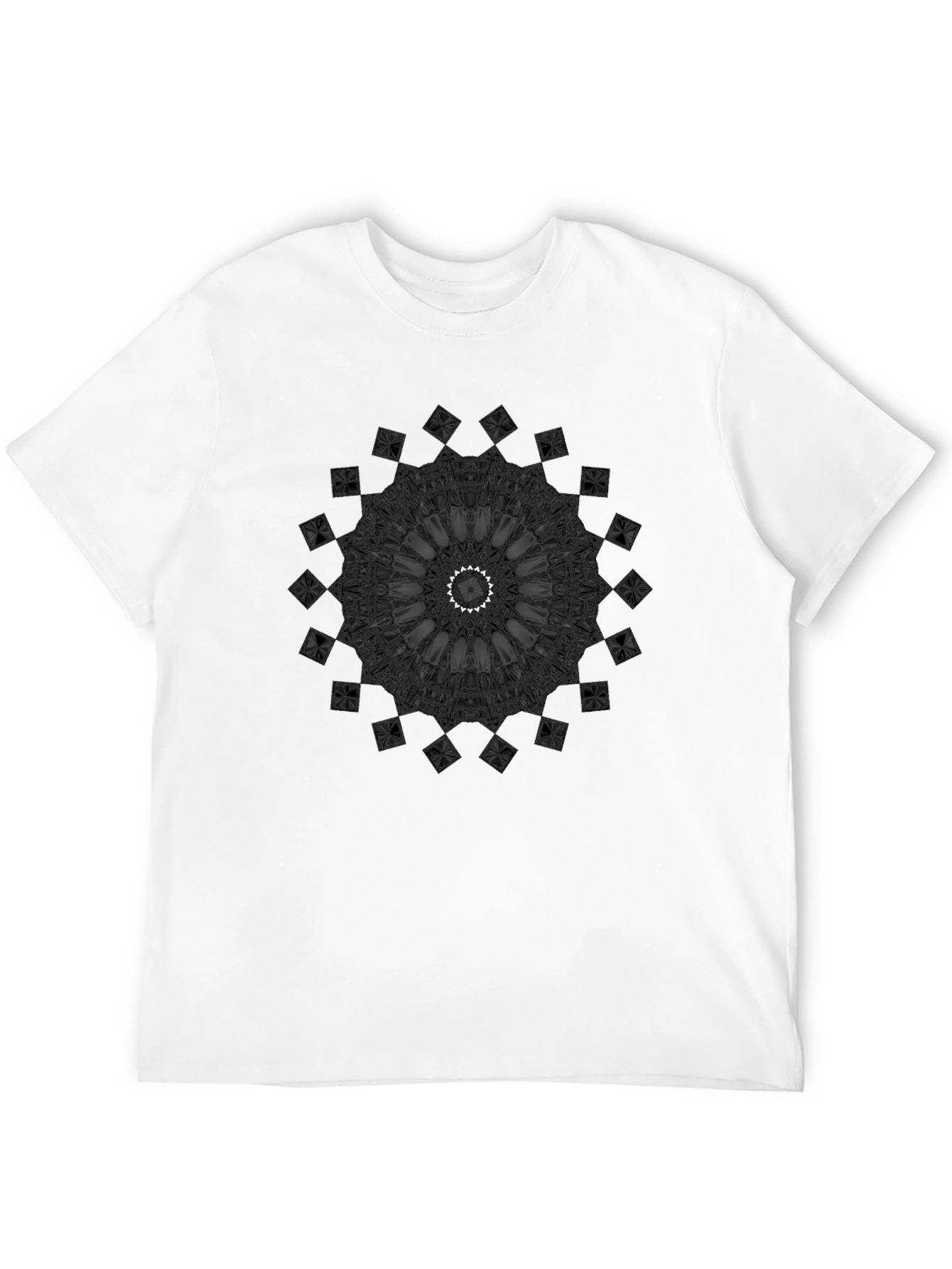 Dark Mandala Graphic Print Black T-Shirt
