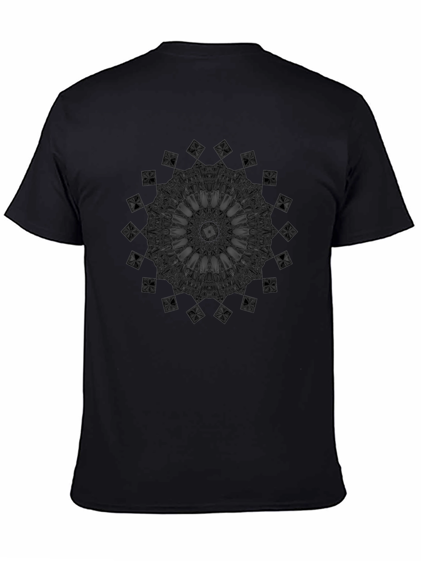 Dark Mandala Graphic Print Black T-Shirt