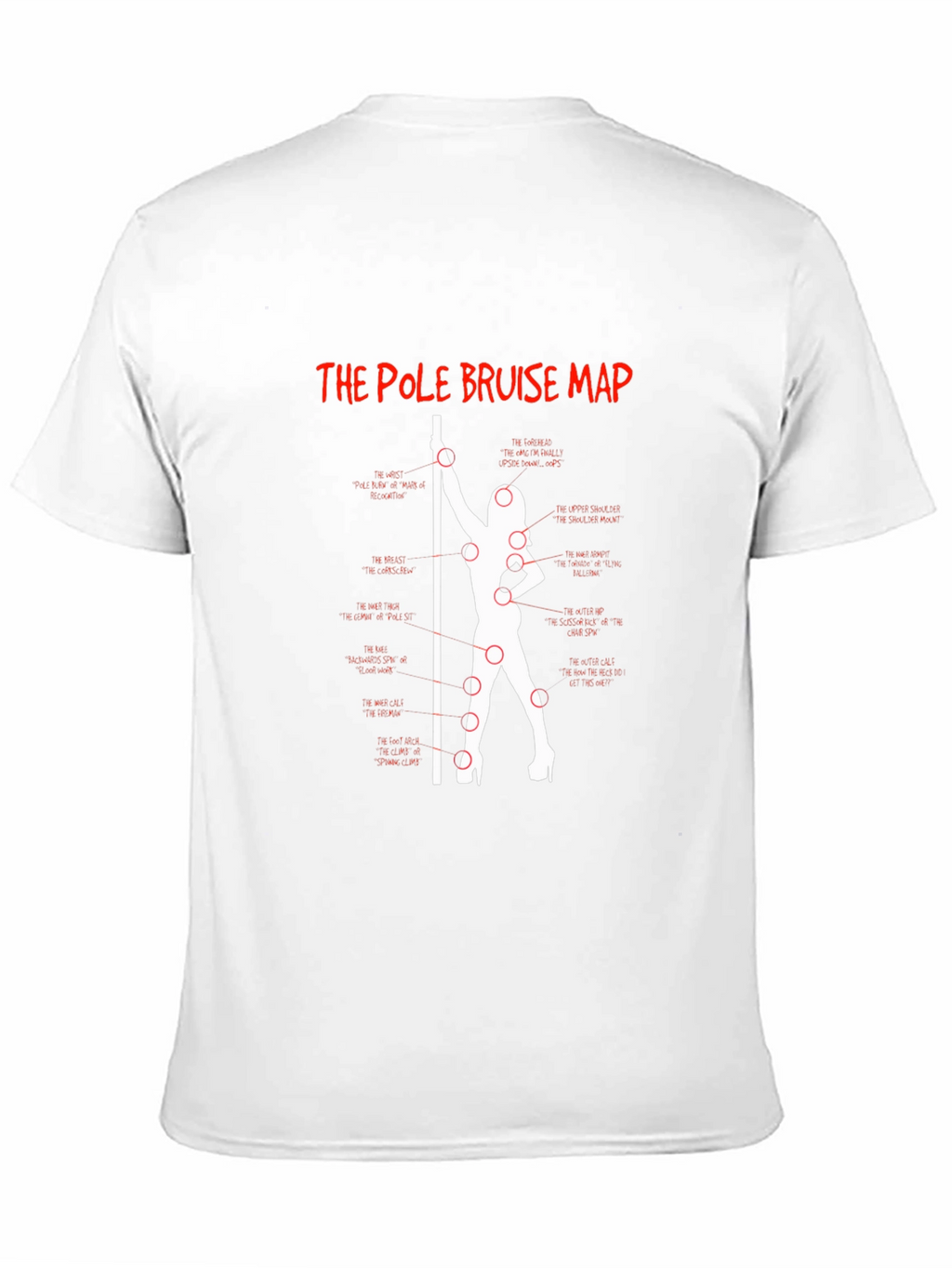Pole Bruise Map Graphic T-Shirt - Adult Humor