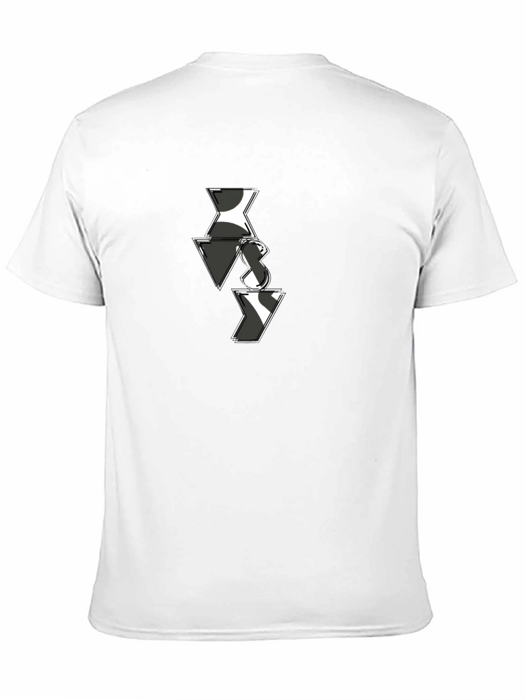 Abstract VS Pattern Mens Black T-Shirt