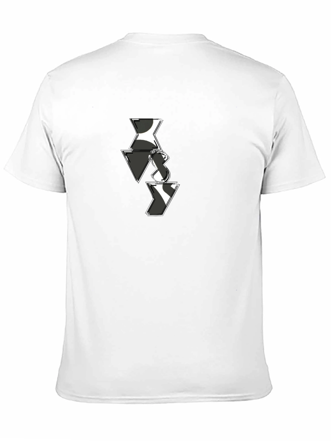 Abstract VS Pattern Mens Black T-Shirt