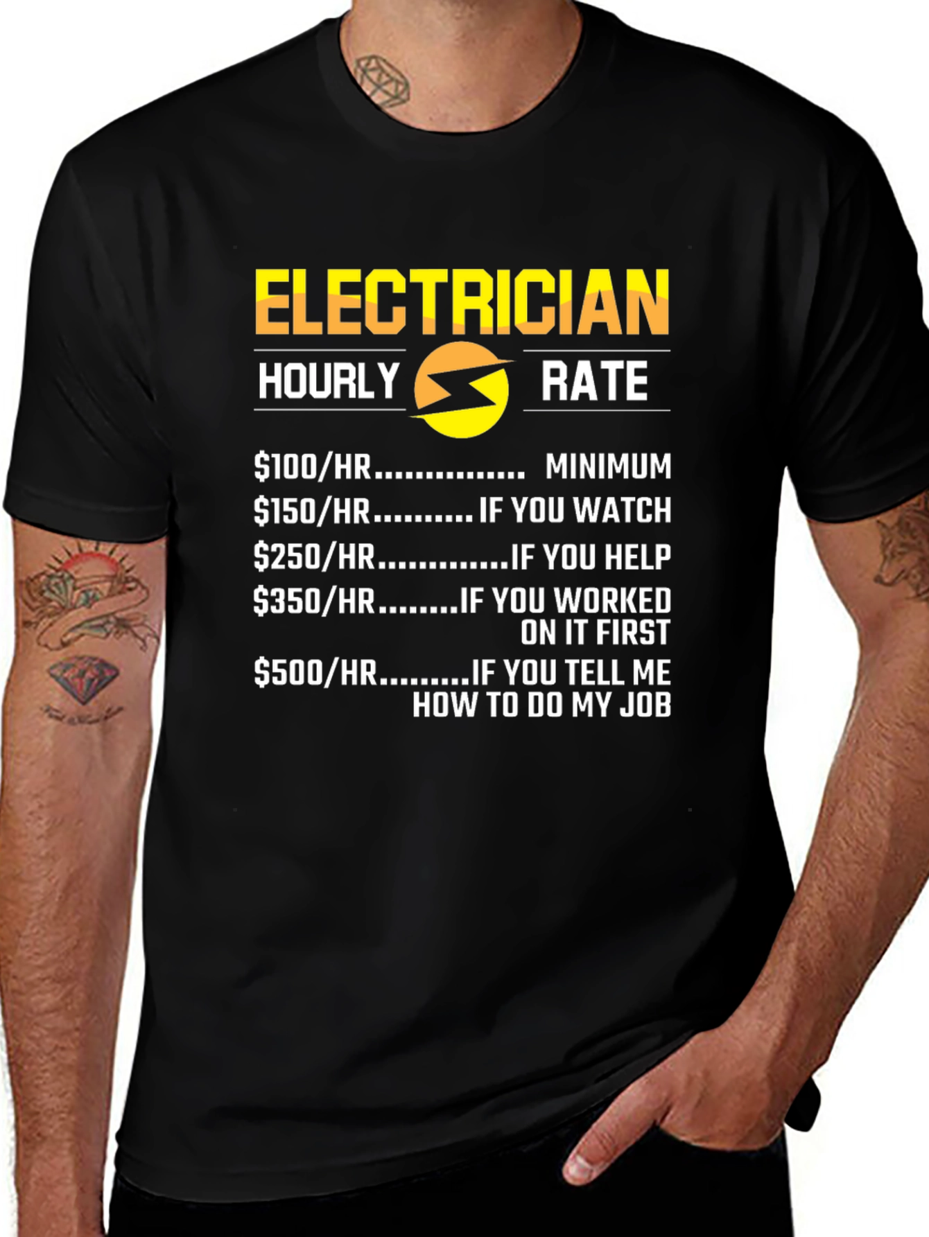 Electrician Hourly Rate Funny T-Shirt