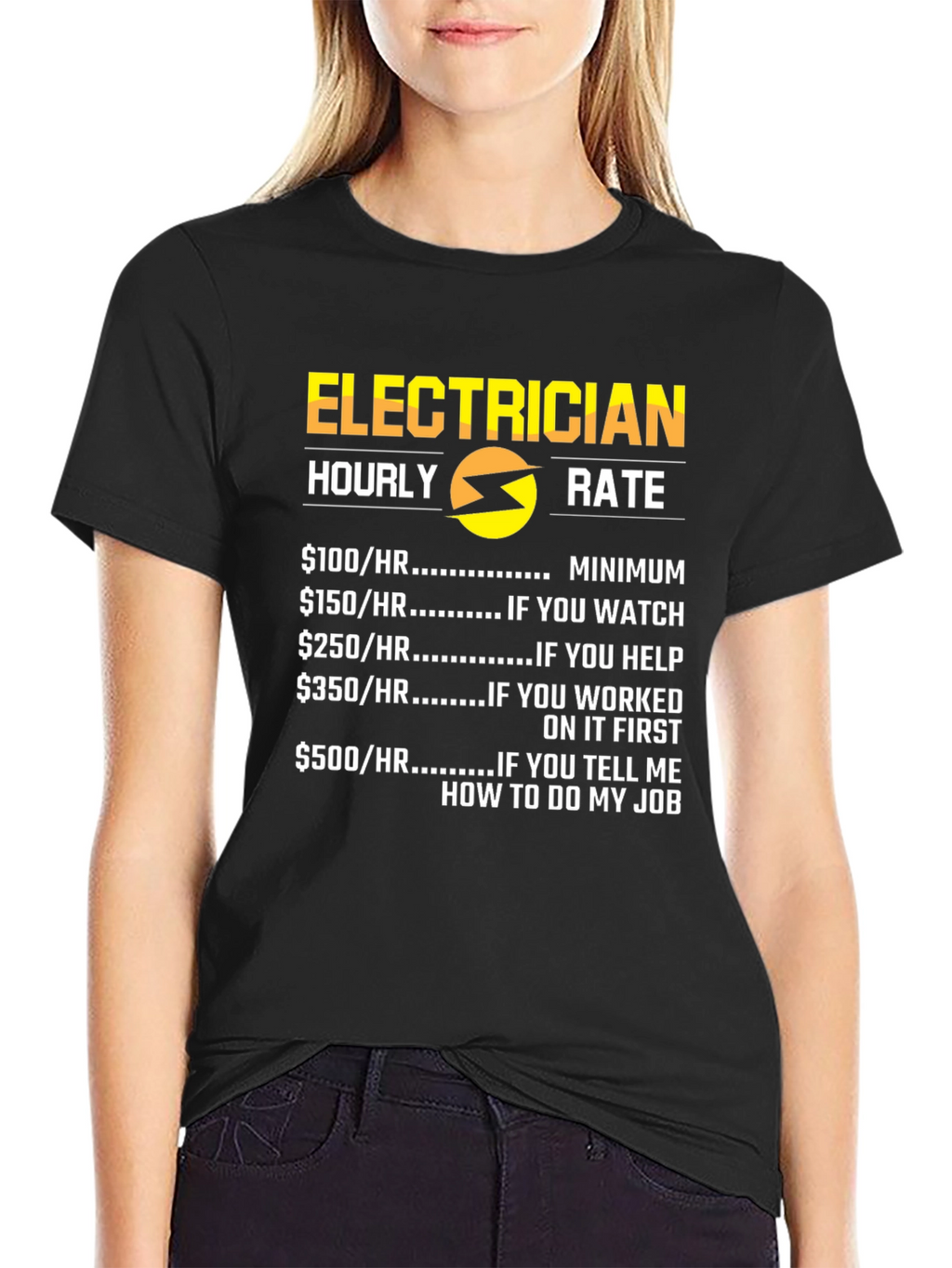 Electrician Hourly Rate Funny T-Shirt