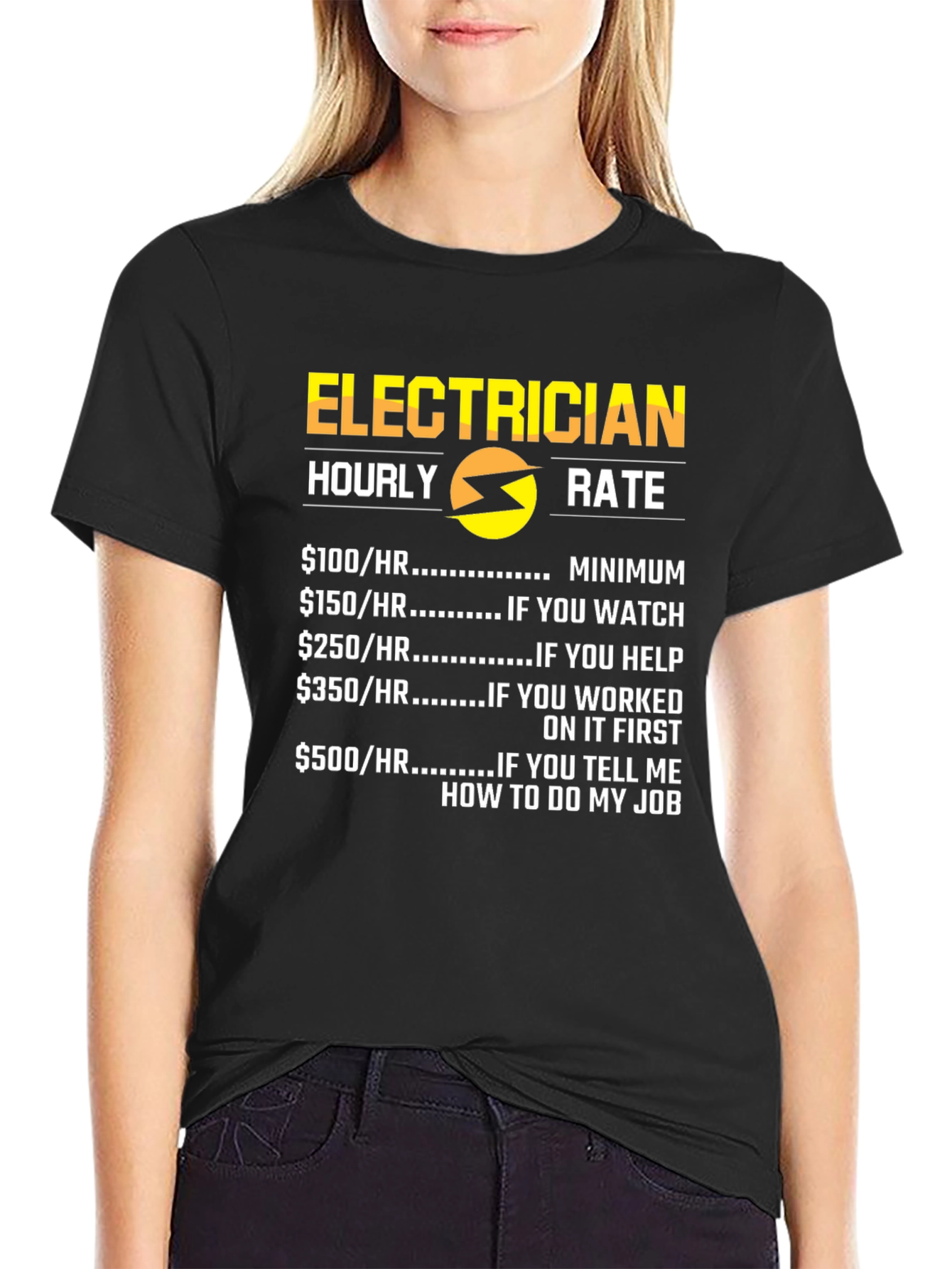 Electrician Hourly Rate Funny T-Shirt
