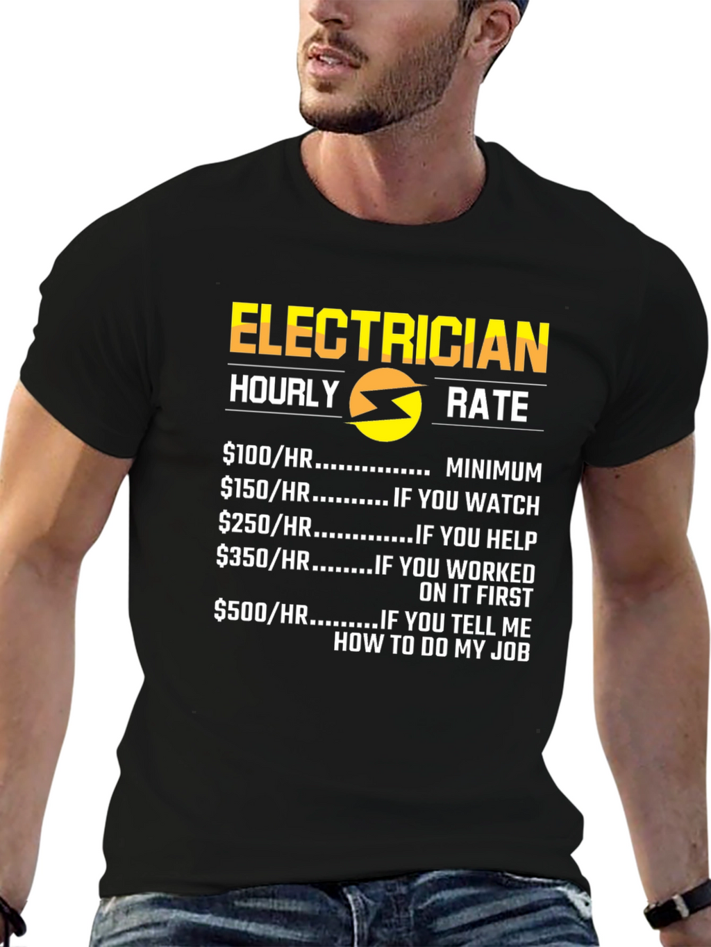 Electrician Hourly Rate Funny T-Shirt