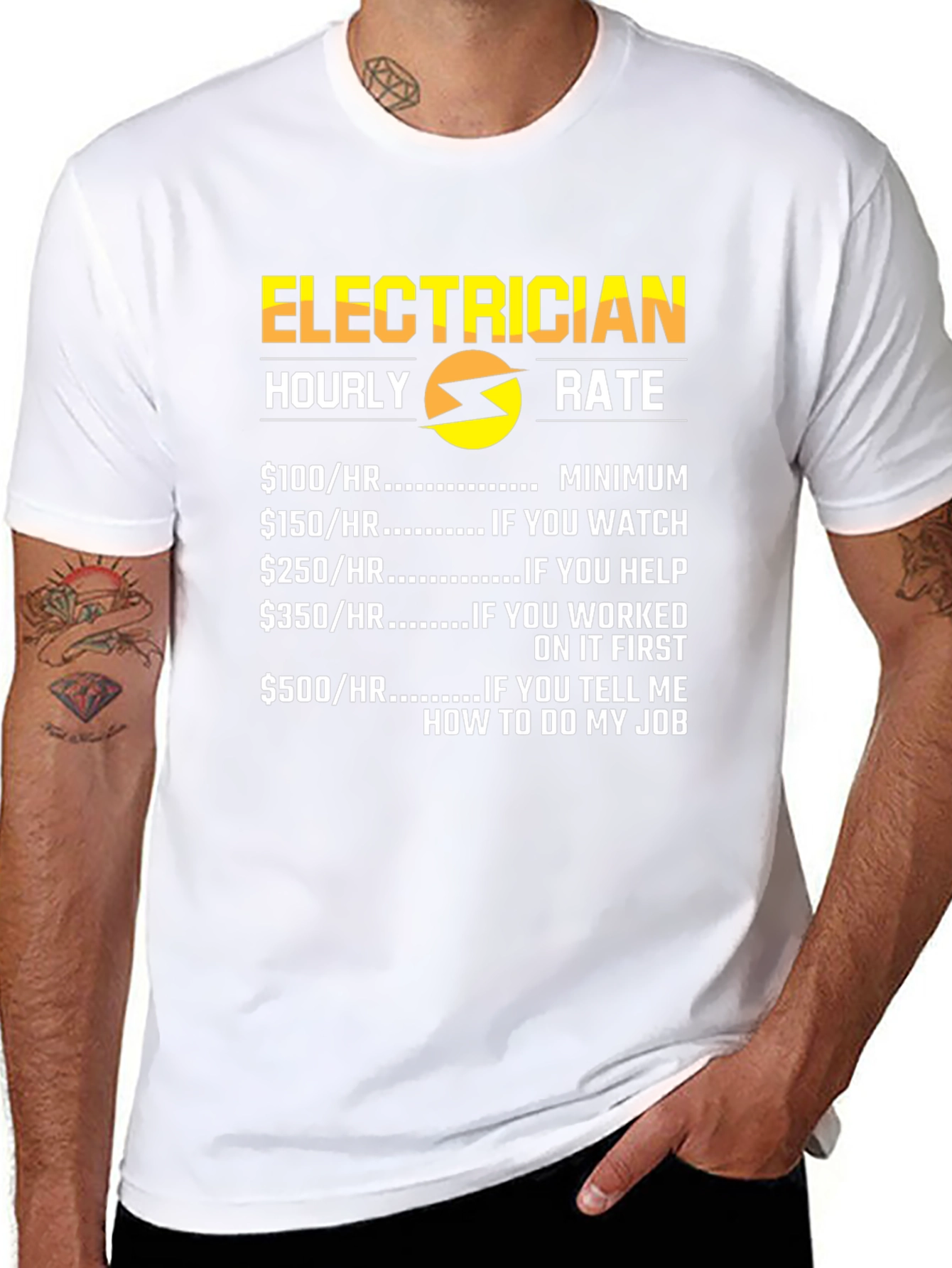 Electrician Hourly Rate Funny T-Shirt