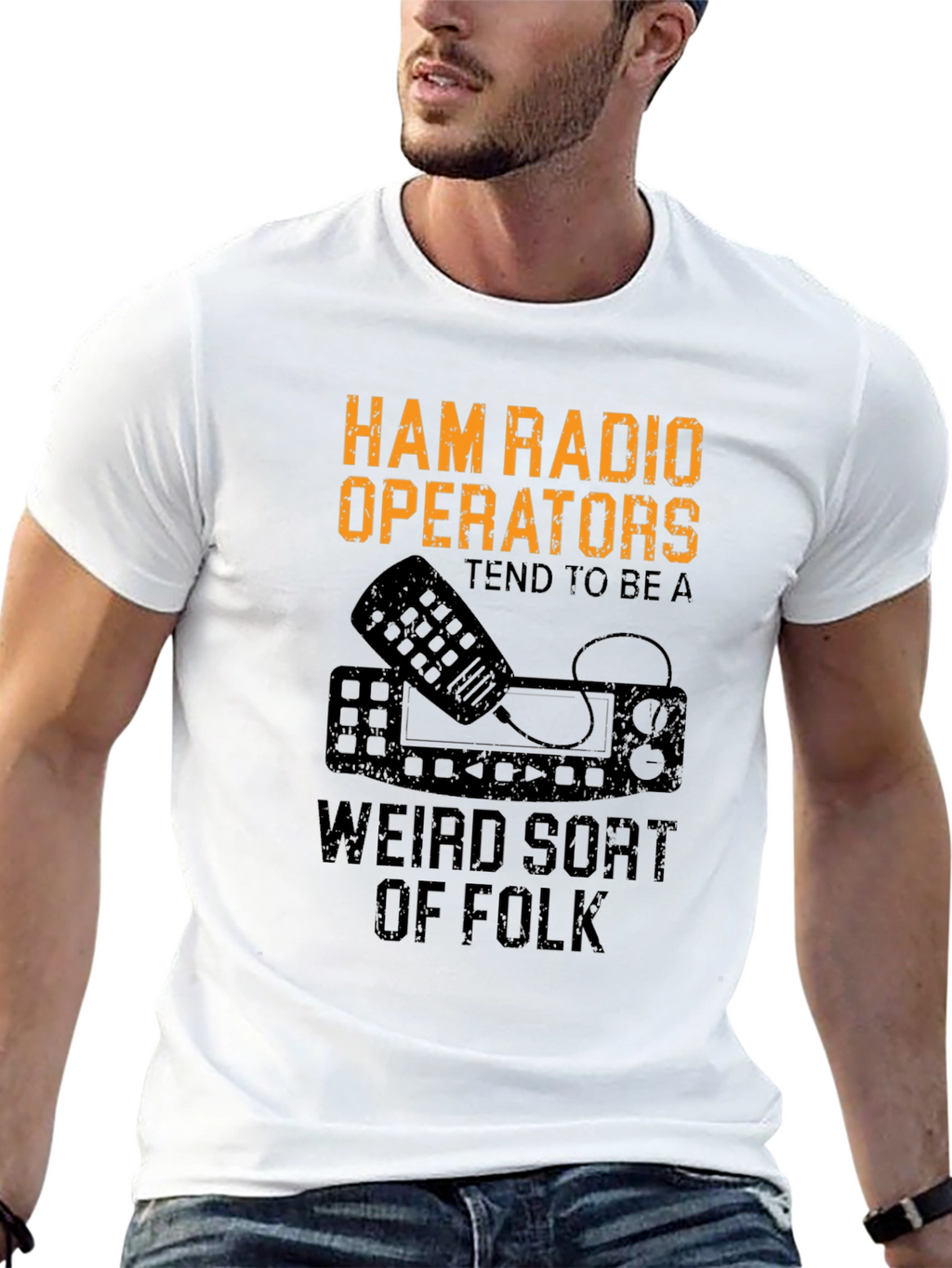 Ham Radio Operator Weird Folk Black T-Shirt
